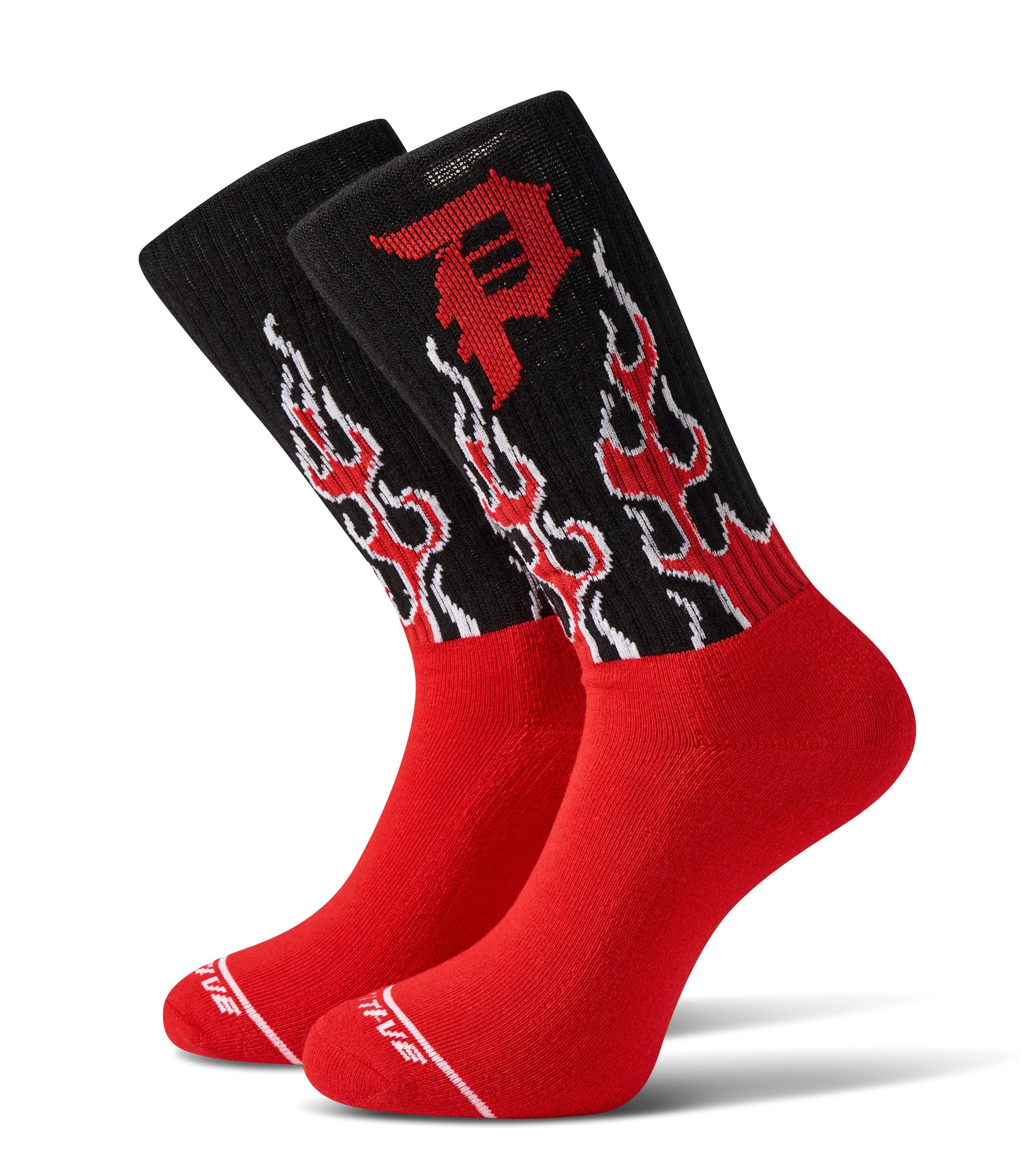 Primitive Fury Crew Socks-2PK-Red - RED