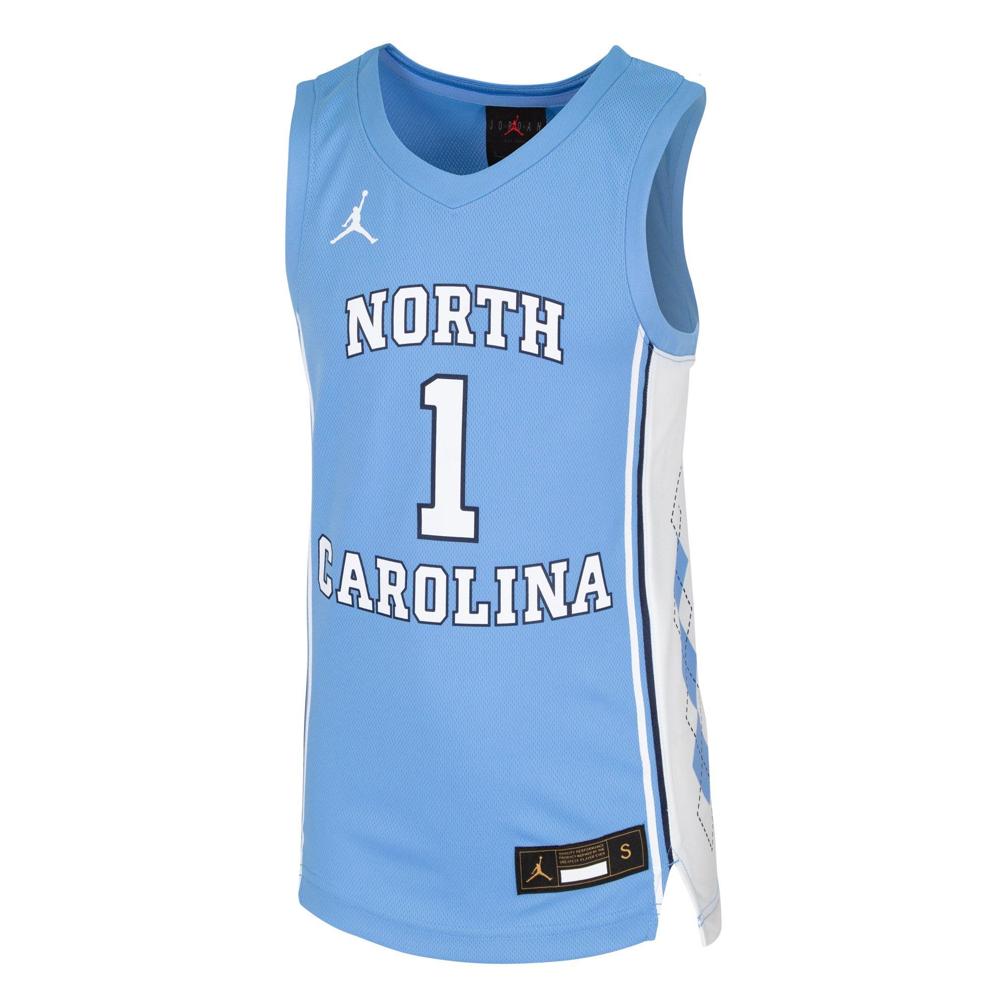Jordan Youth North Carolina Tar Heels Jersey - BLUE Thumbnail View 1