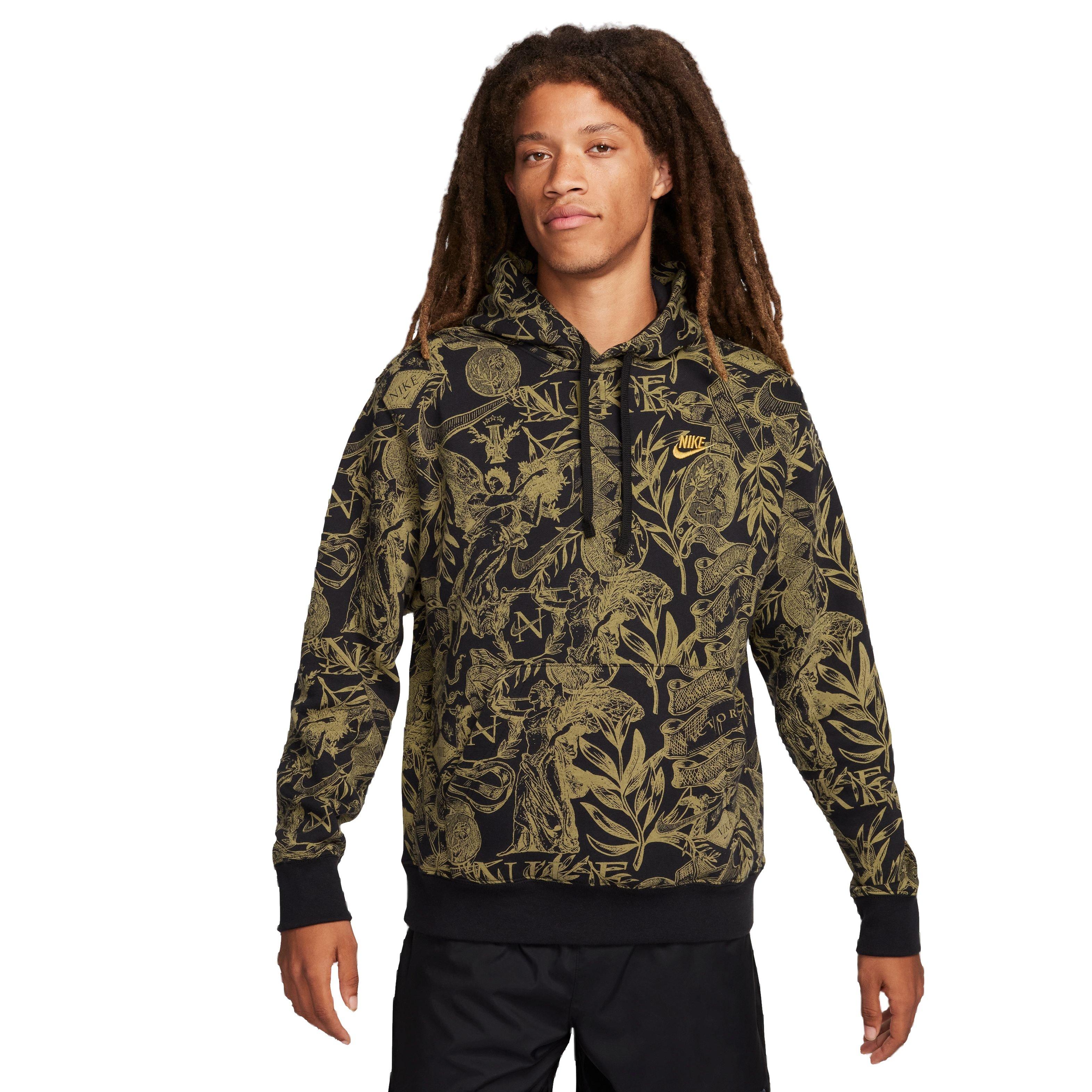 Nike Men's Sportswear Club Fleece Gel Pullover Hoodie-Black/Gold - BLACK/GOLD Thumbnail View 1