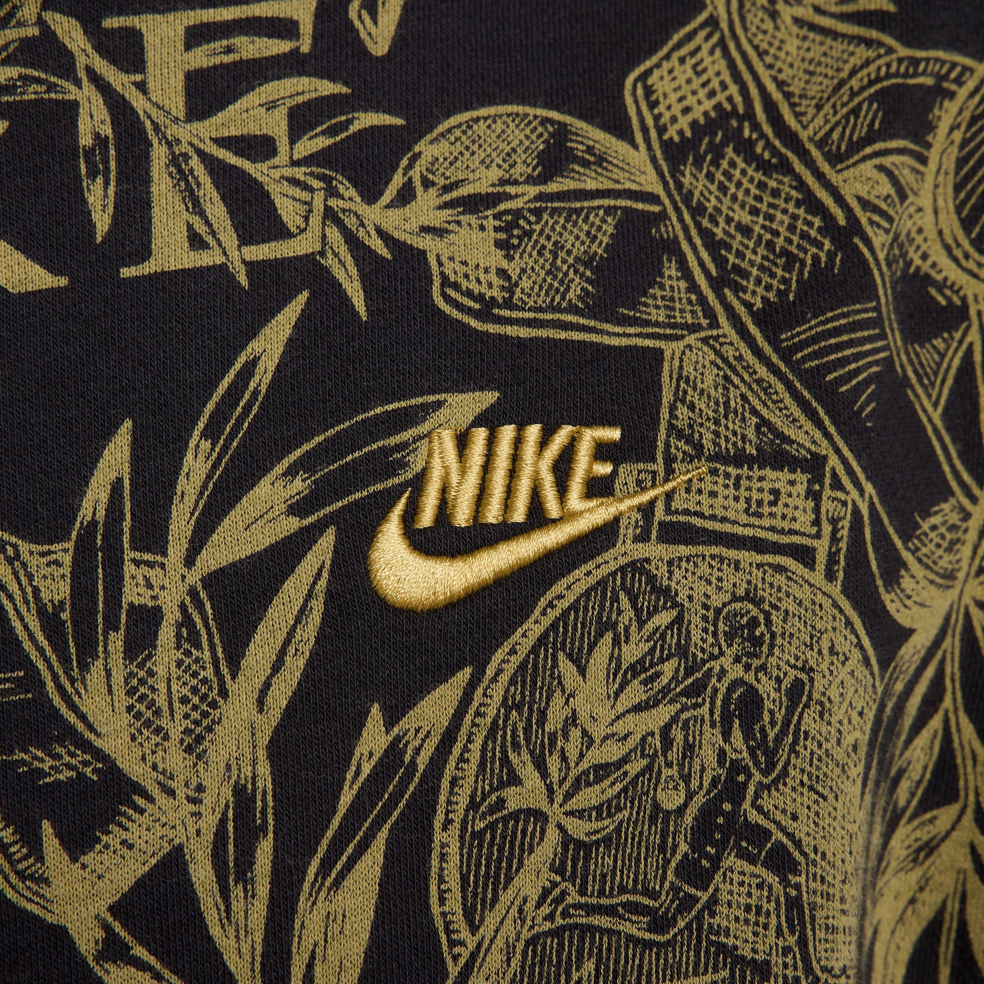 Nike Men's Sportswear Club Fleece Gel Pullover Hoodie-Black/Gold - BLACK/GOLD Thumbnail View 4