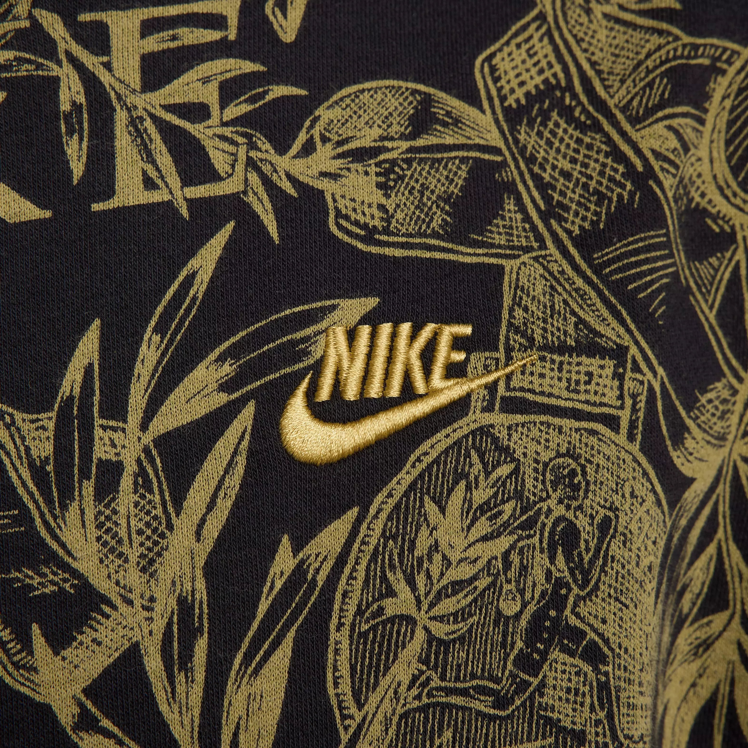 Nike Men's Sportswear Club Fleece Gel Pullover Hoodie-Black/Gold - BLACK/GOLD