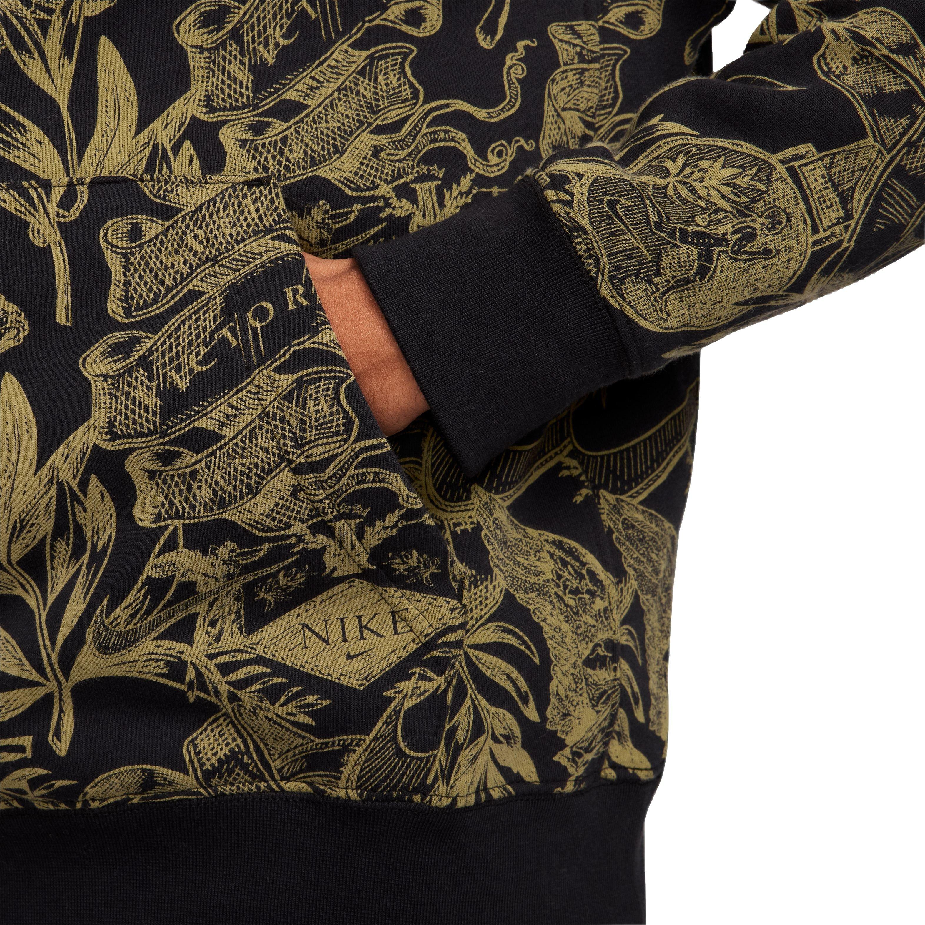 Nike Men's Sportswear Club Fleece Gel Pullover Hoodie-Black/Gold - BLACK/GOLD Thumbnail View 5