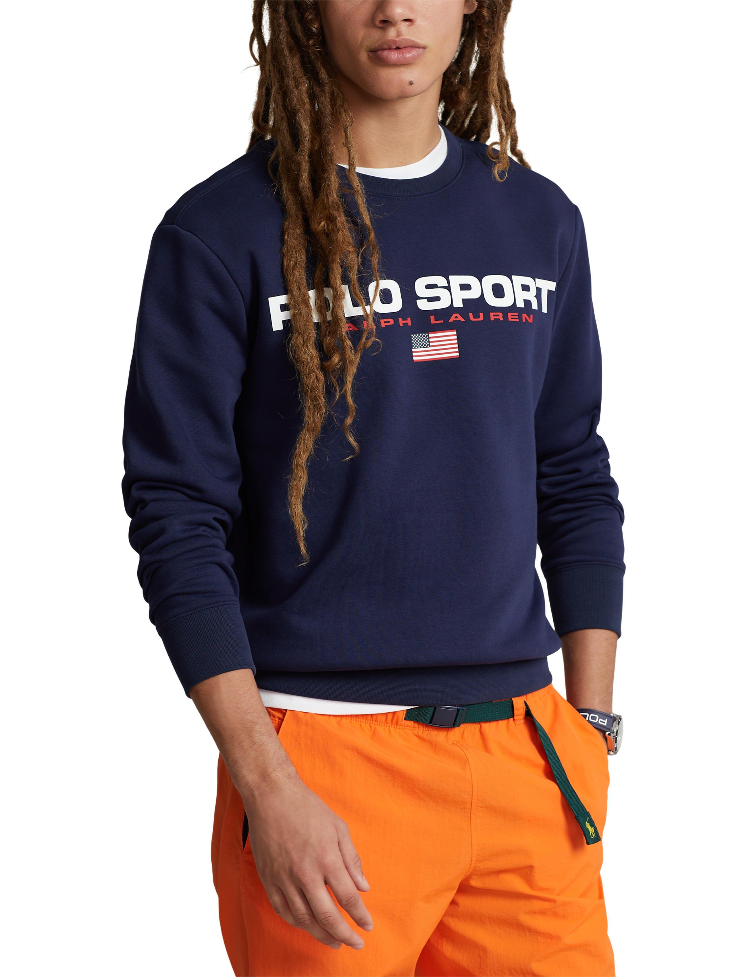 Polo Men's Sport Fleece Crew-Navy/White - NAVY/WHITE Thumbnail View 1