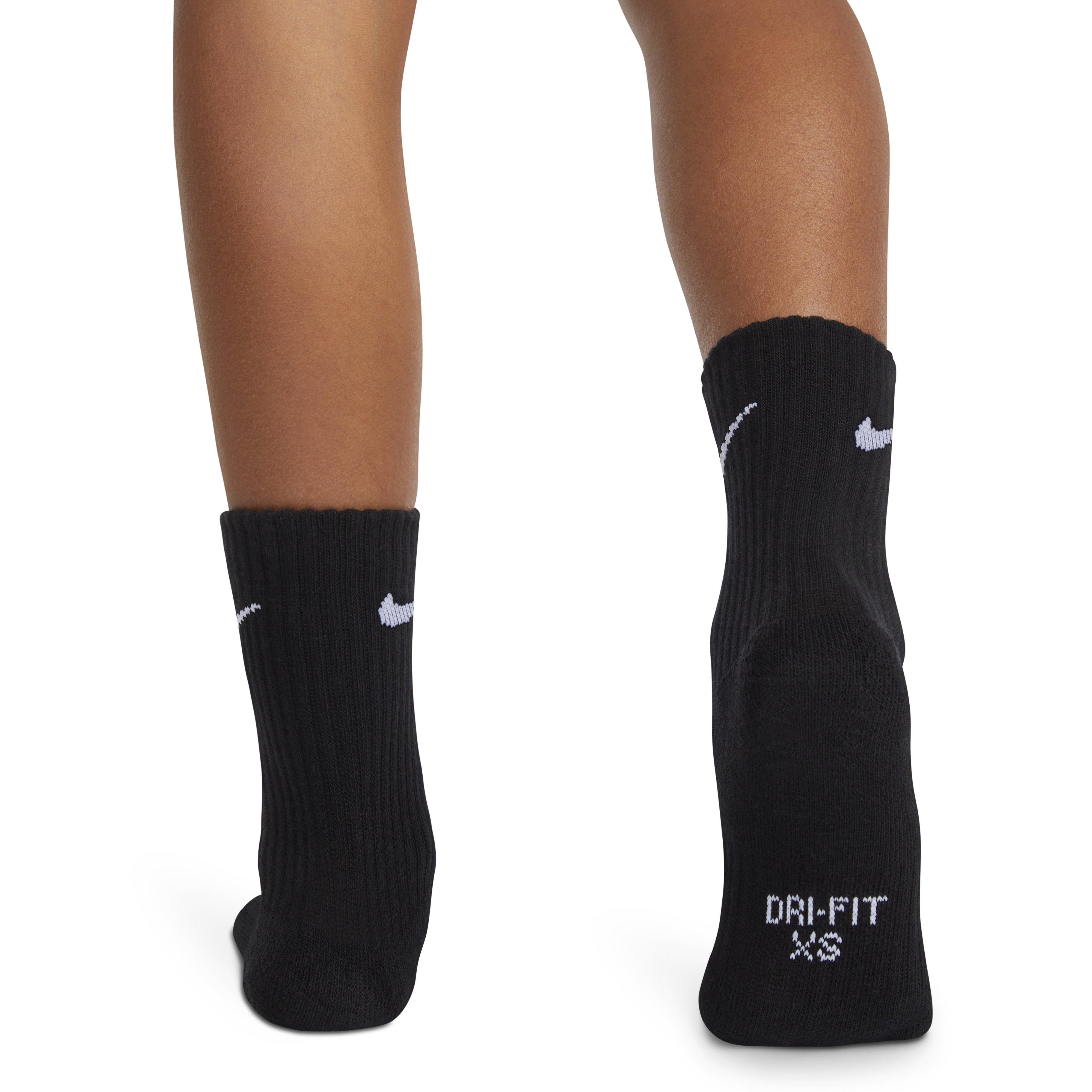 Nike Kids' Dri-FIT 6-Pack Crew Socks - Black