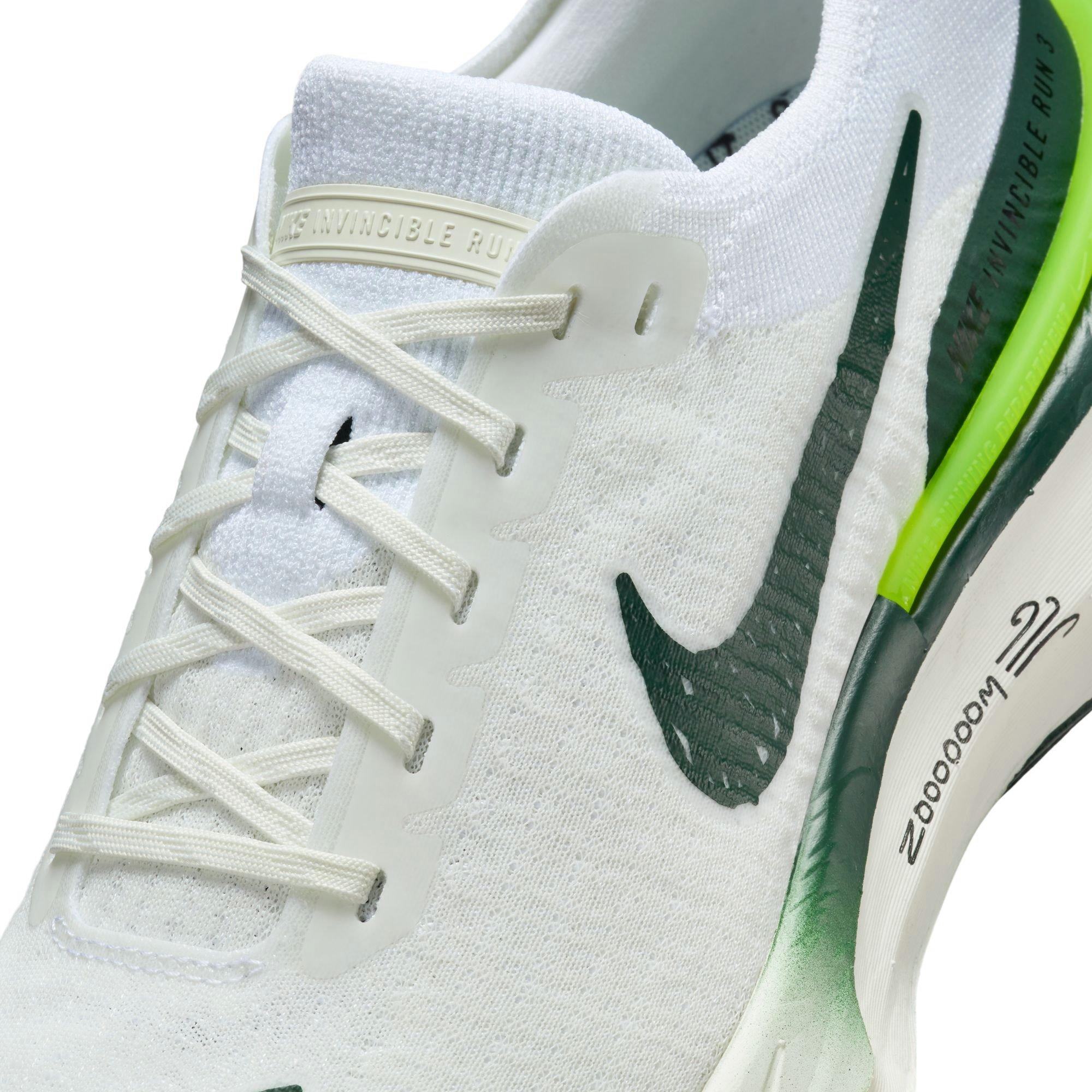 Nike Invincible 3 "White/Pro Green/Volt/Black" Men's Road Running Shoe - WHITE/GREEN Thumbnail View 8
