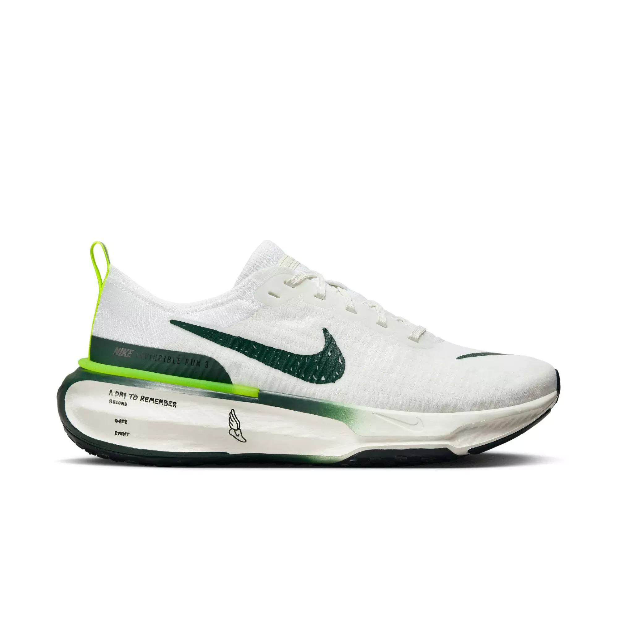 Nike Invincible 3 White/Pro Green/Volt/Black Men's Road Running Shoe -  Hibbett