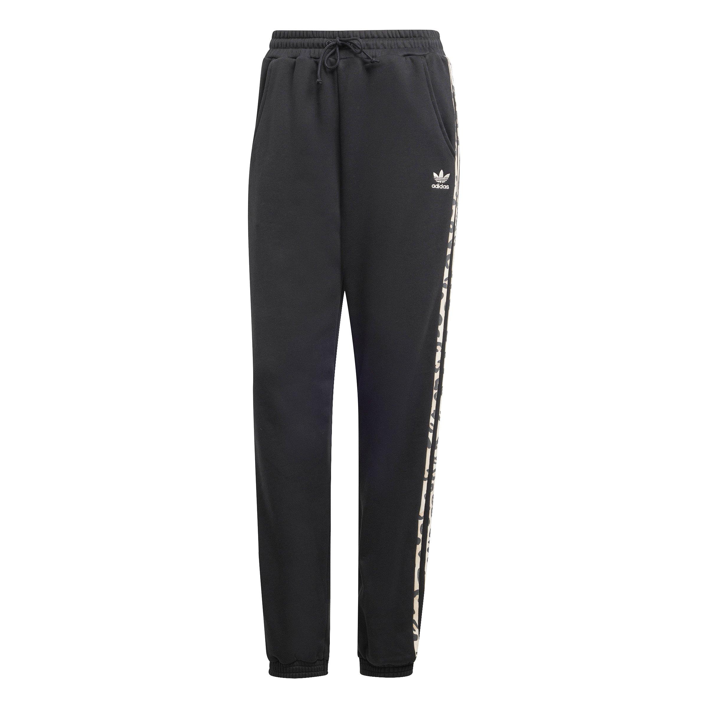 adidas Women's 3-Stripes Leopard Luxe Track Pants - BLACK Thumbnail View 6