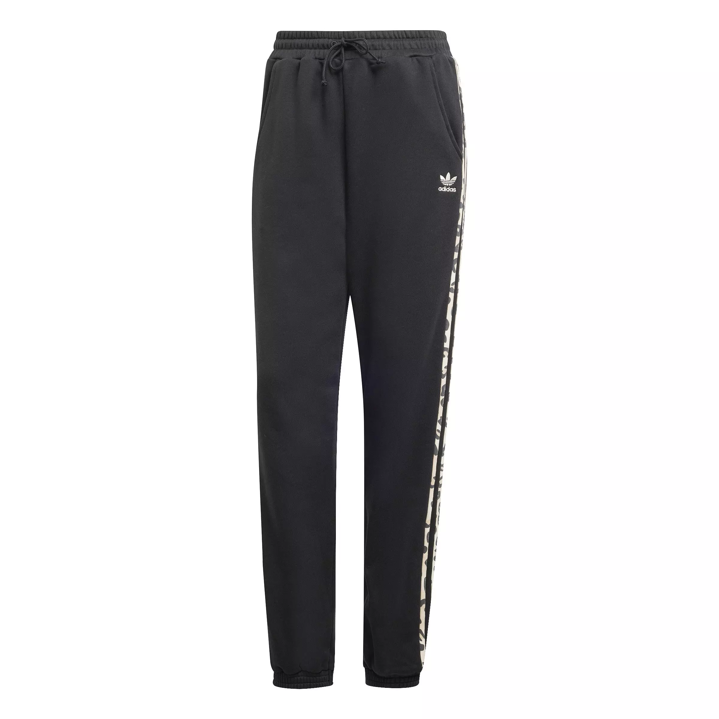 adidas Women's 3-Stripes Leopard Luxe Track Pants - BLACK