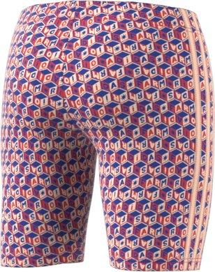 adidas Women's x FARM All Over Print Bike Shorts-Blue/Red - BLUE/RED Thumbnail View 7