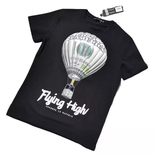 Streetz Iz Watchin Men's Flying High Tee - Black - BLACK