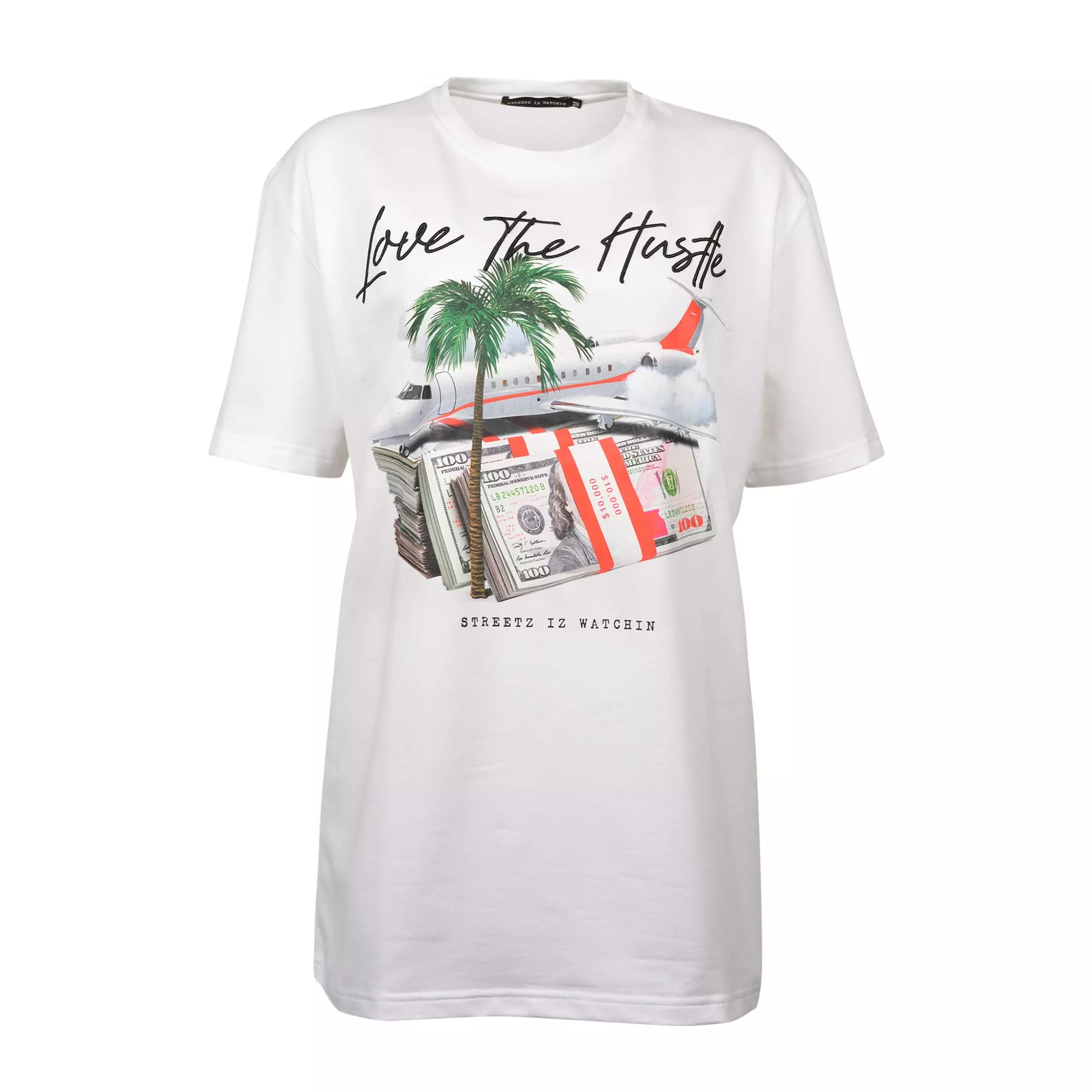 Streetz Iz Watchin Women's Love The Hustle Tee - WHITE