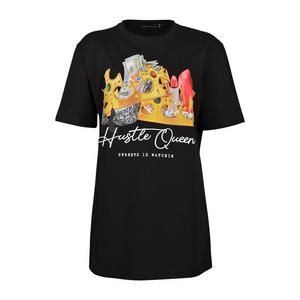 Streetz Iz Watchin Women's Hustle Queen Tee-Black