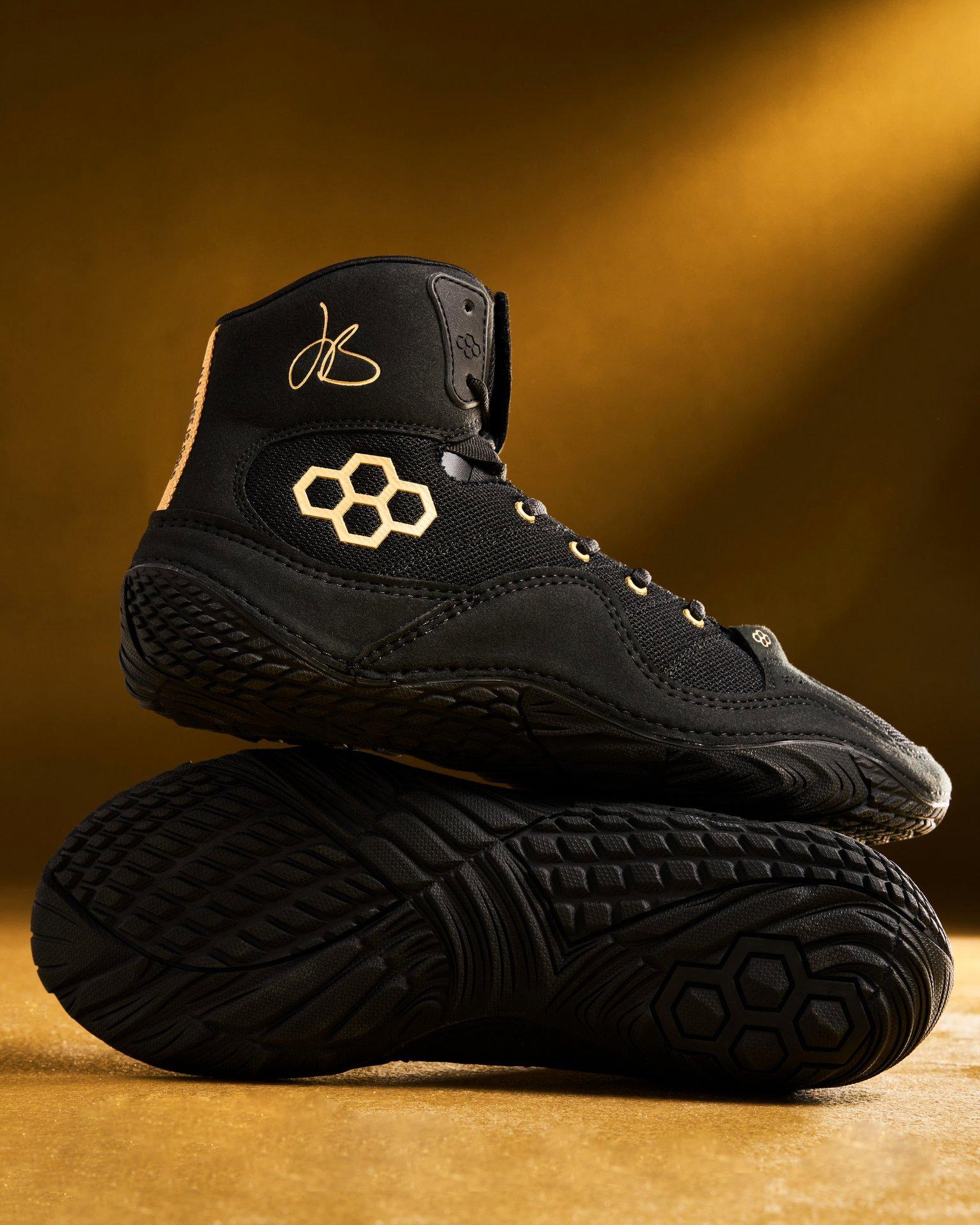 Gold and black store wrestling shoes