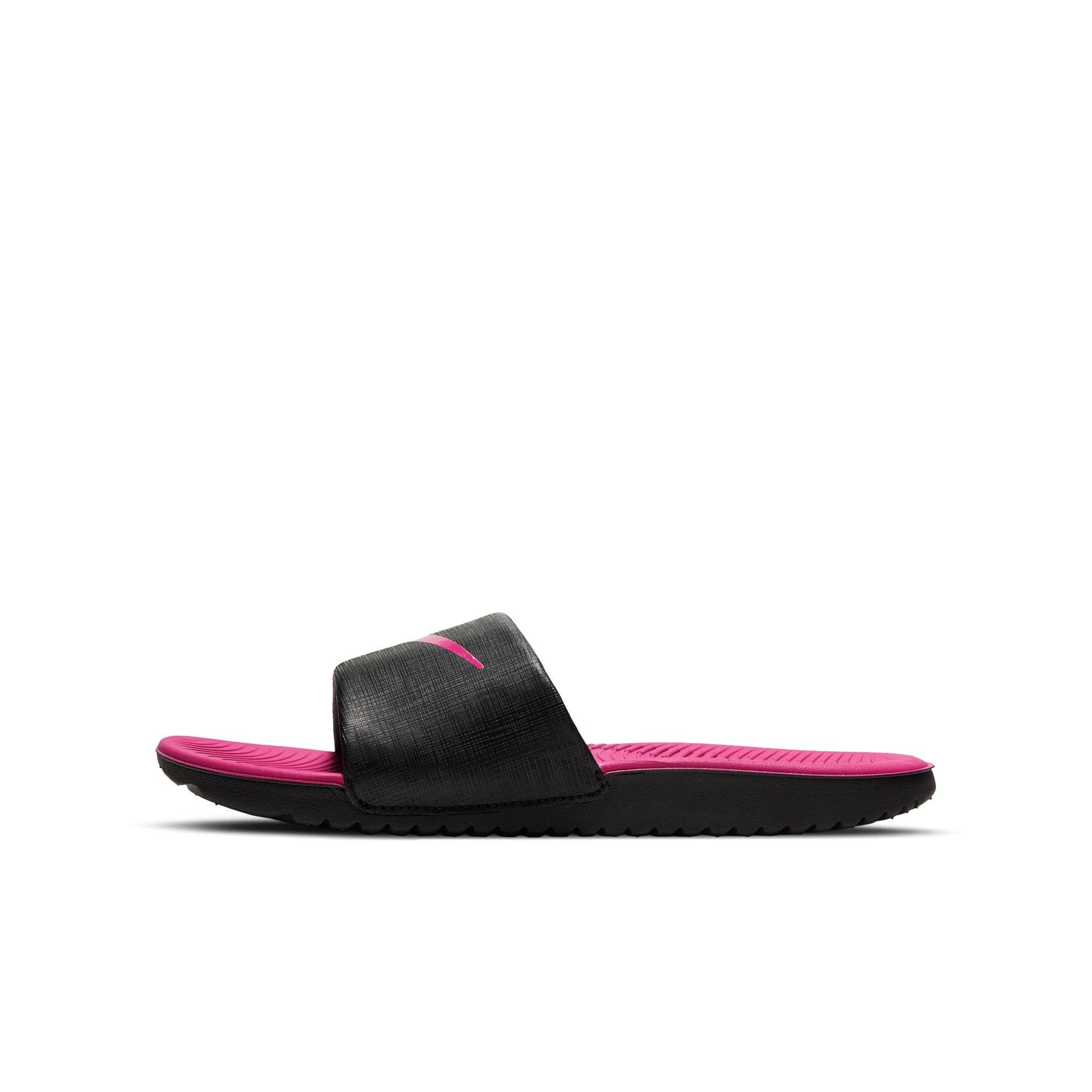 Nike Kawa "Black/Vivid Pink" Grade School Girls' Slide