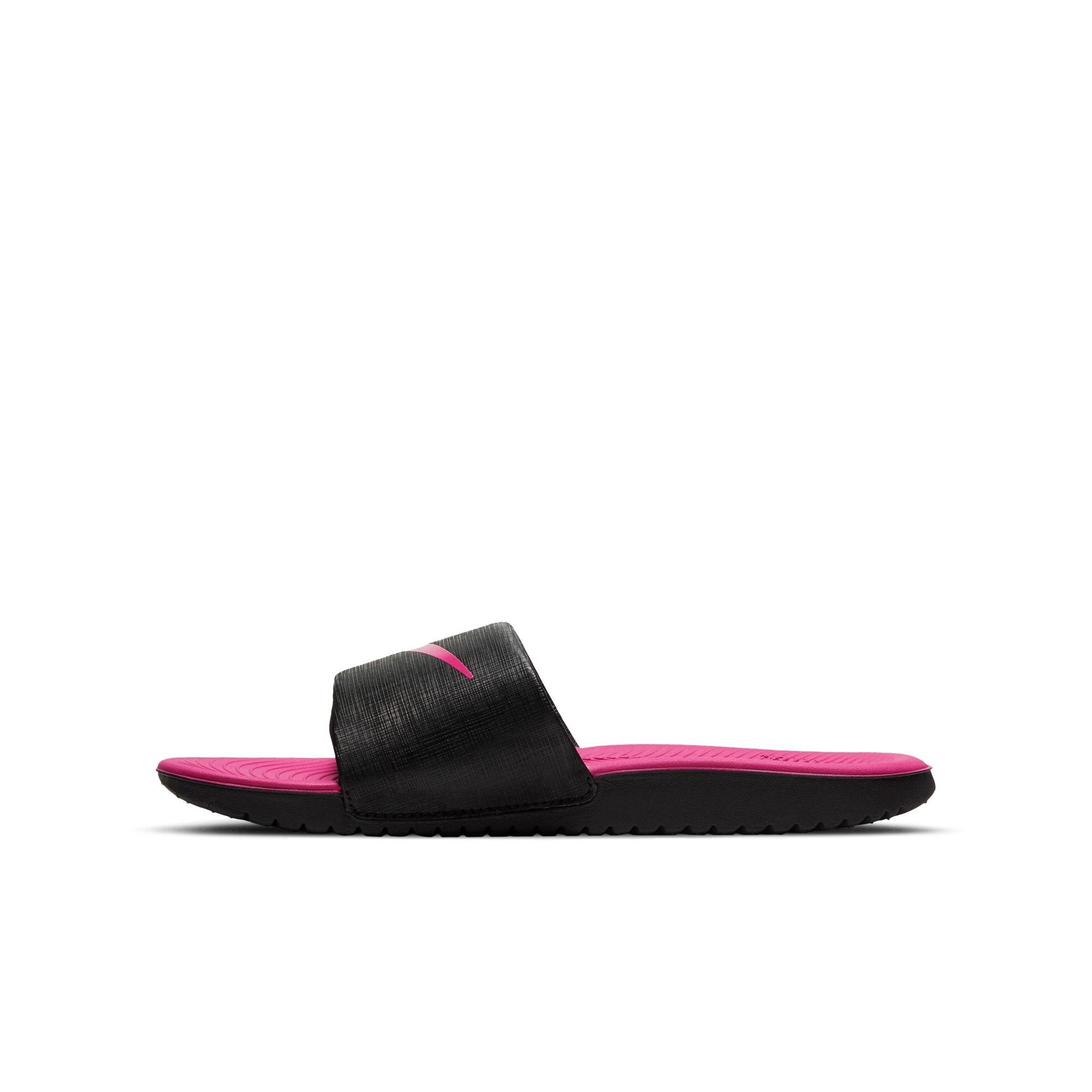 Nike Kawa "Black/Vivid Pink" Grade School Girls' Slide