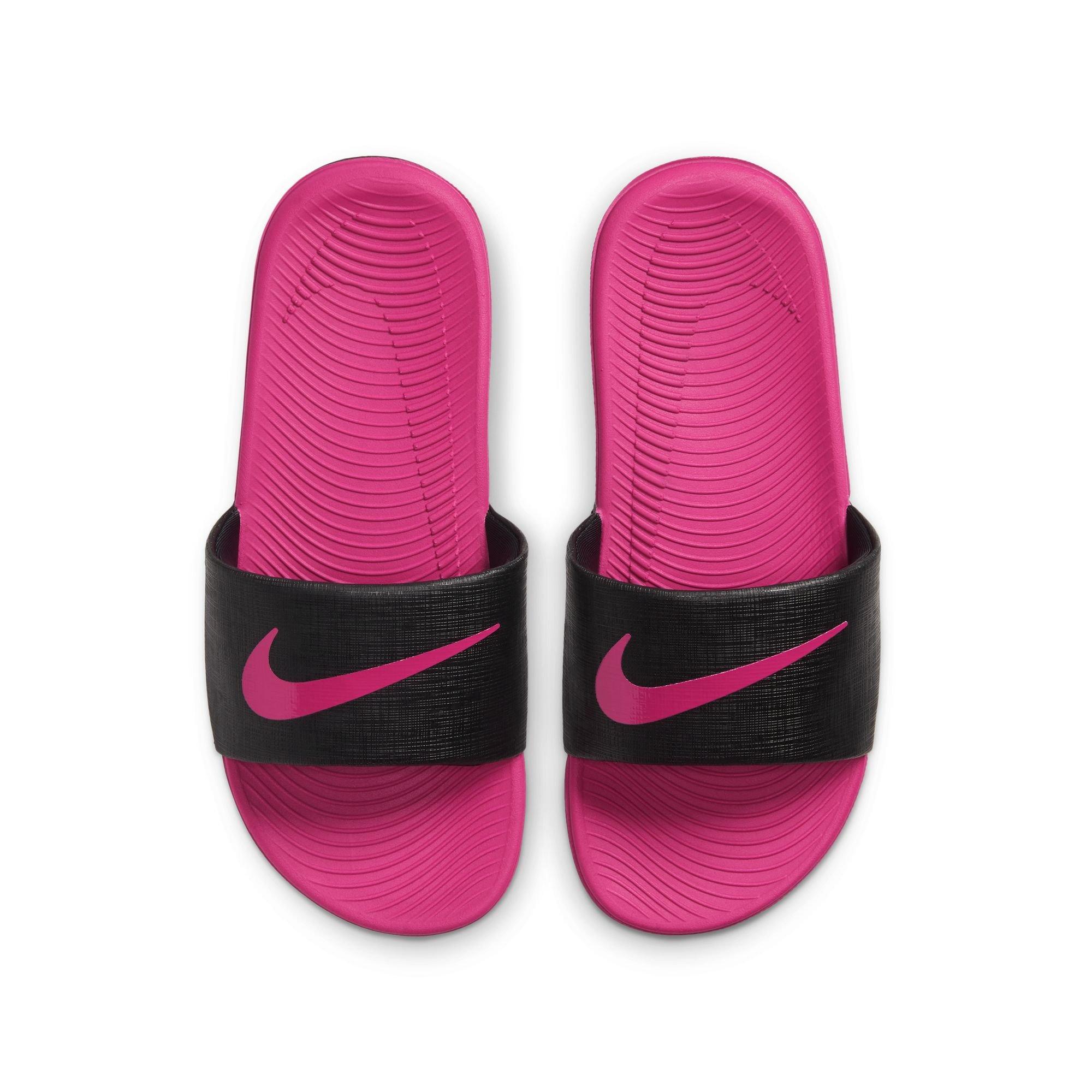 Nike Kawa "Black/Vivid Pink" Grade School Girls' Slide