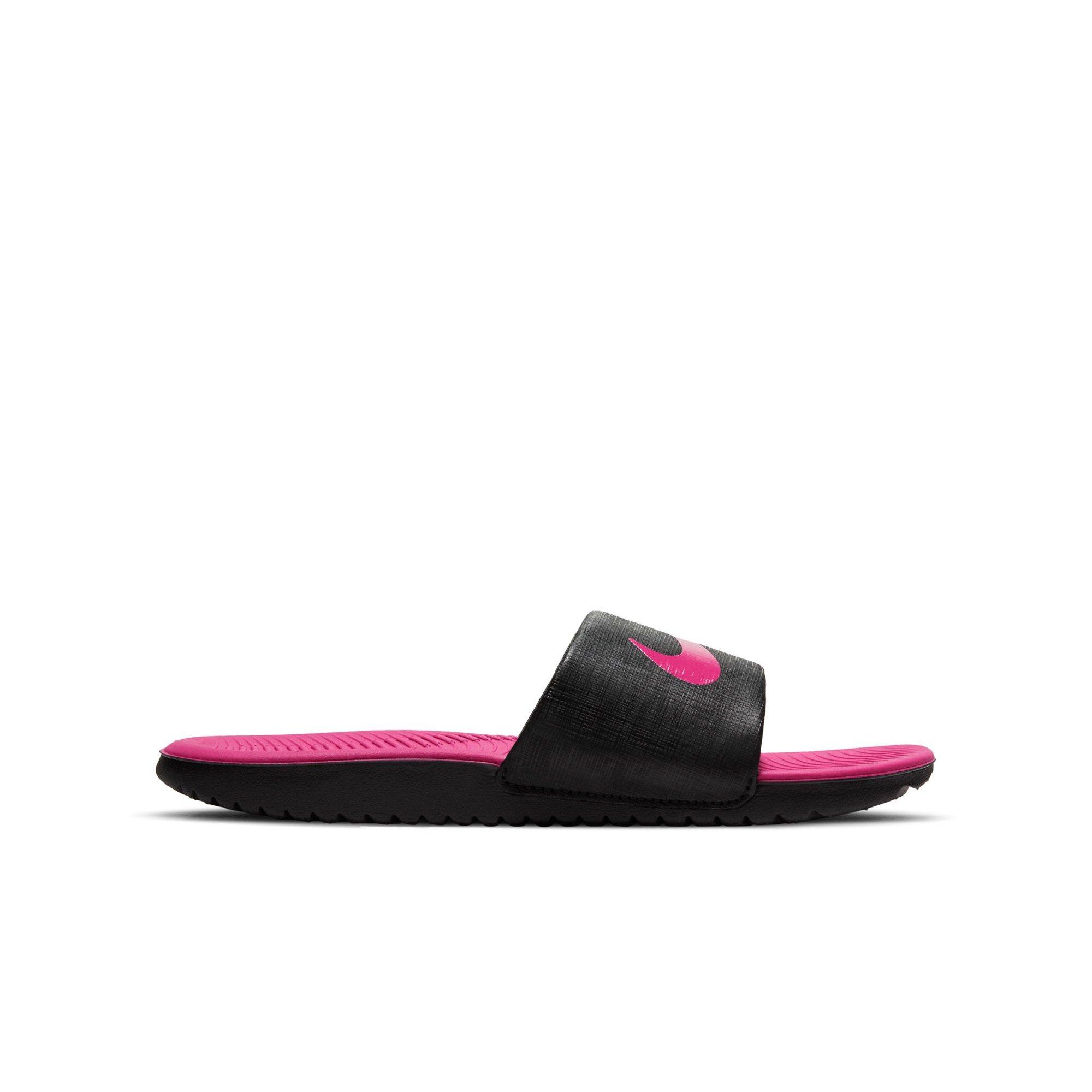 Nike Kawa "Black/Vivid Pink" Grade School Girls' Slide - BLACK/PINK