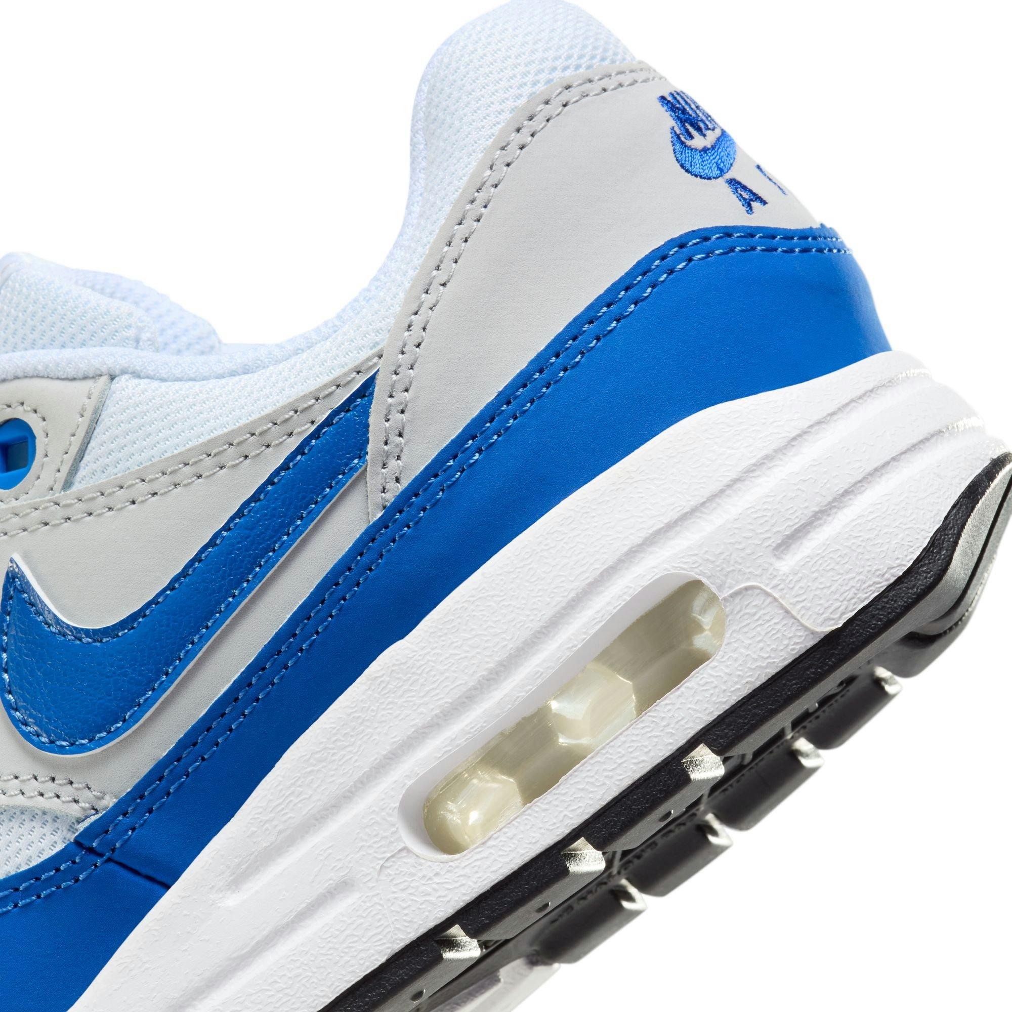 Nike Air Max 1 "Game Royal" Grade School Kids' Shoe - WHITE/ROYAL Thumbnail View 11