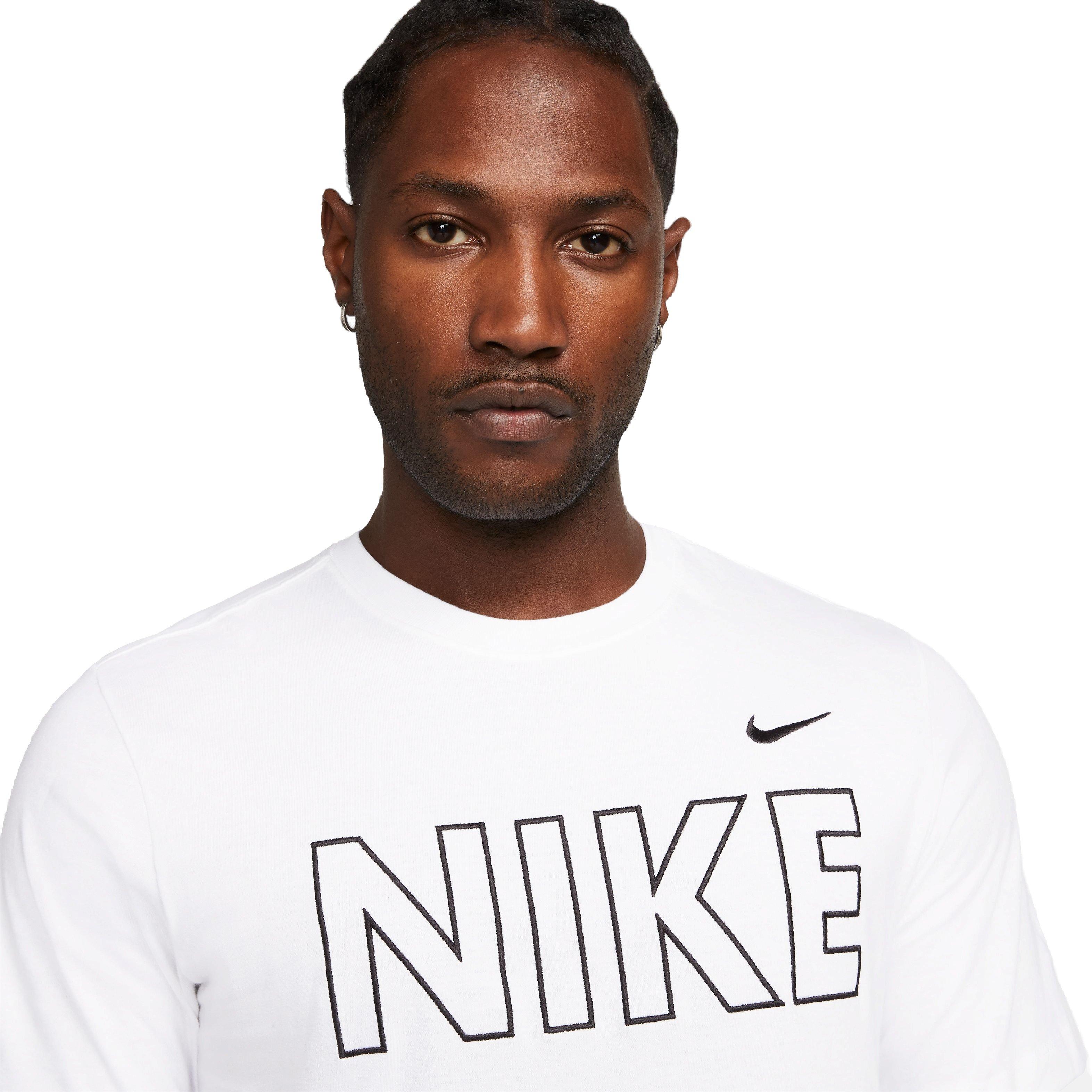 Nike Men's Sportswear Block Tee-White - WHITE Thumbnail View 3