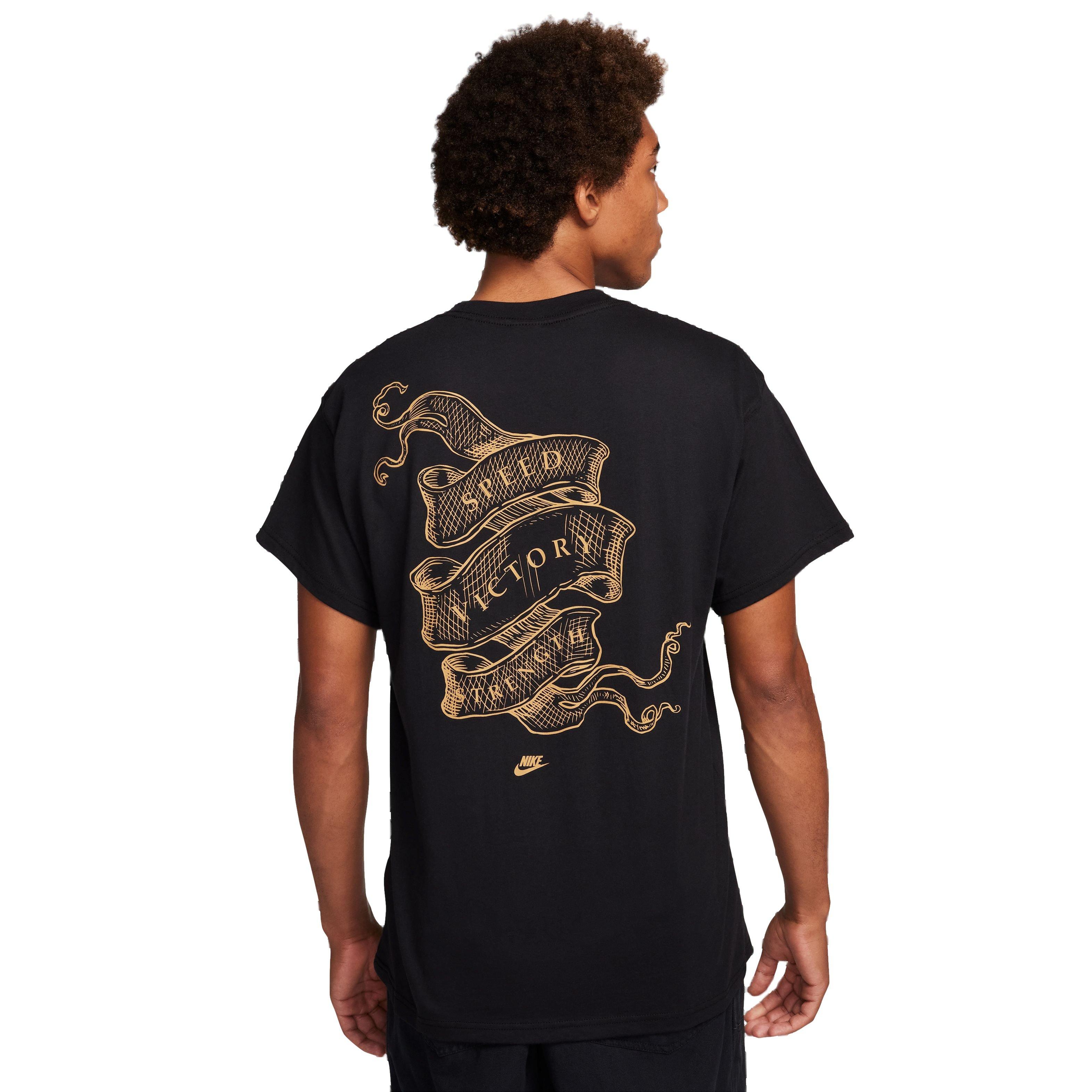 Nike Men's Sportswear Max90 Wild Card Tee - BLACK/GOLD Thumbnail View 2