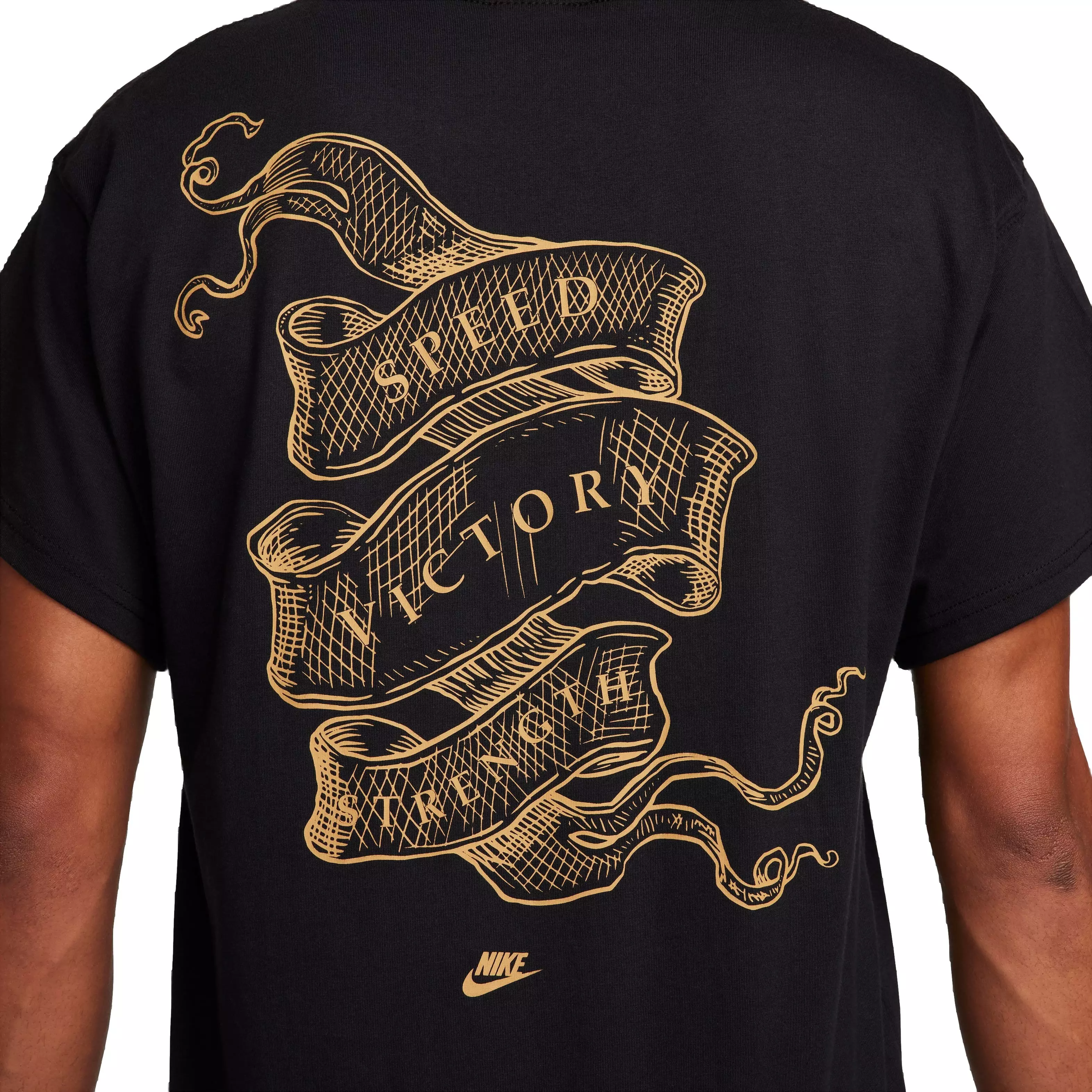 Nike Men's Sportswear Max90 Wild Card Tee - BLACK/GOLD