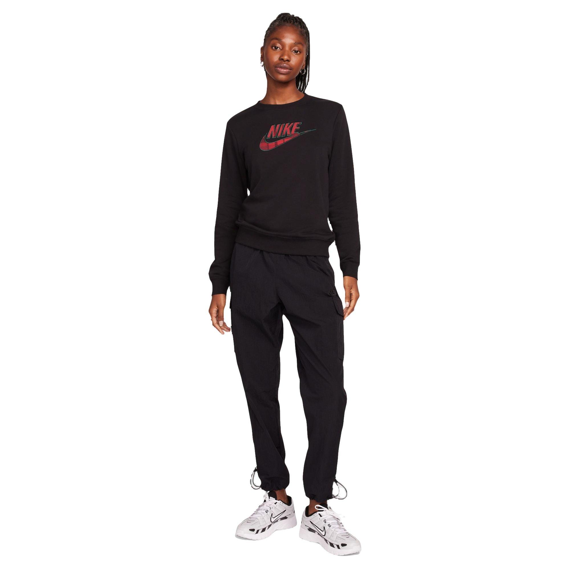 Nike Sportswear Club Fleece Plaid Women's Black Crew