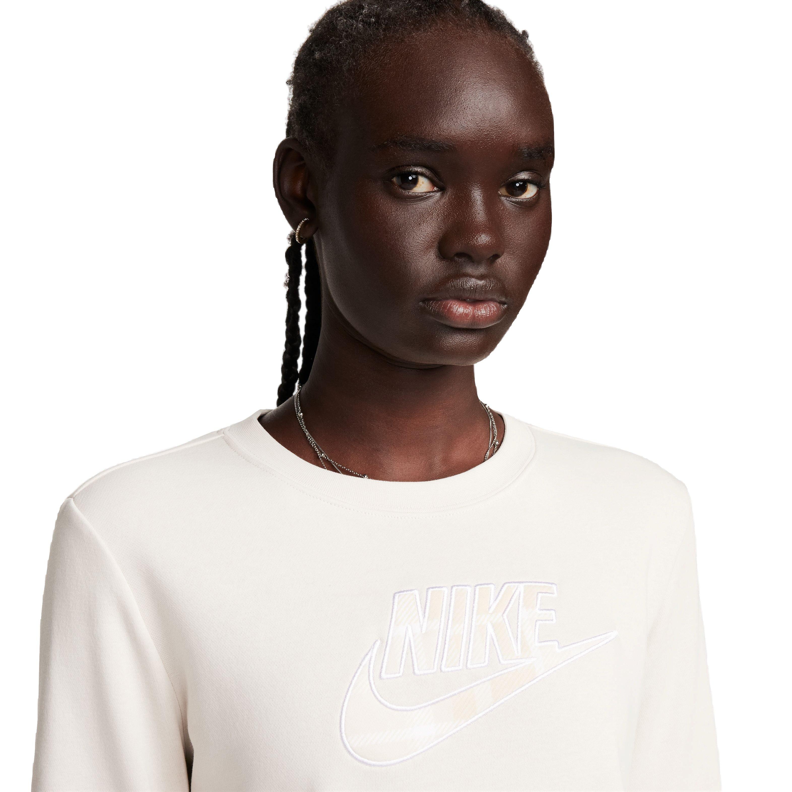 Nike Sportswear Club Plaid Fleece Women's Tan Crew​