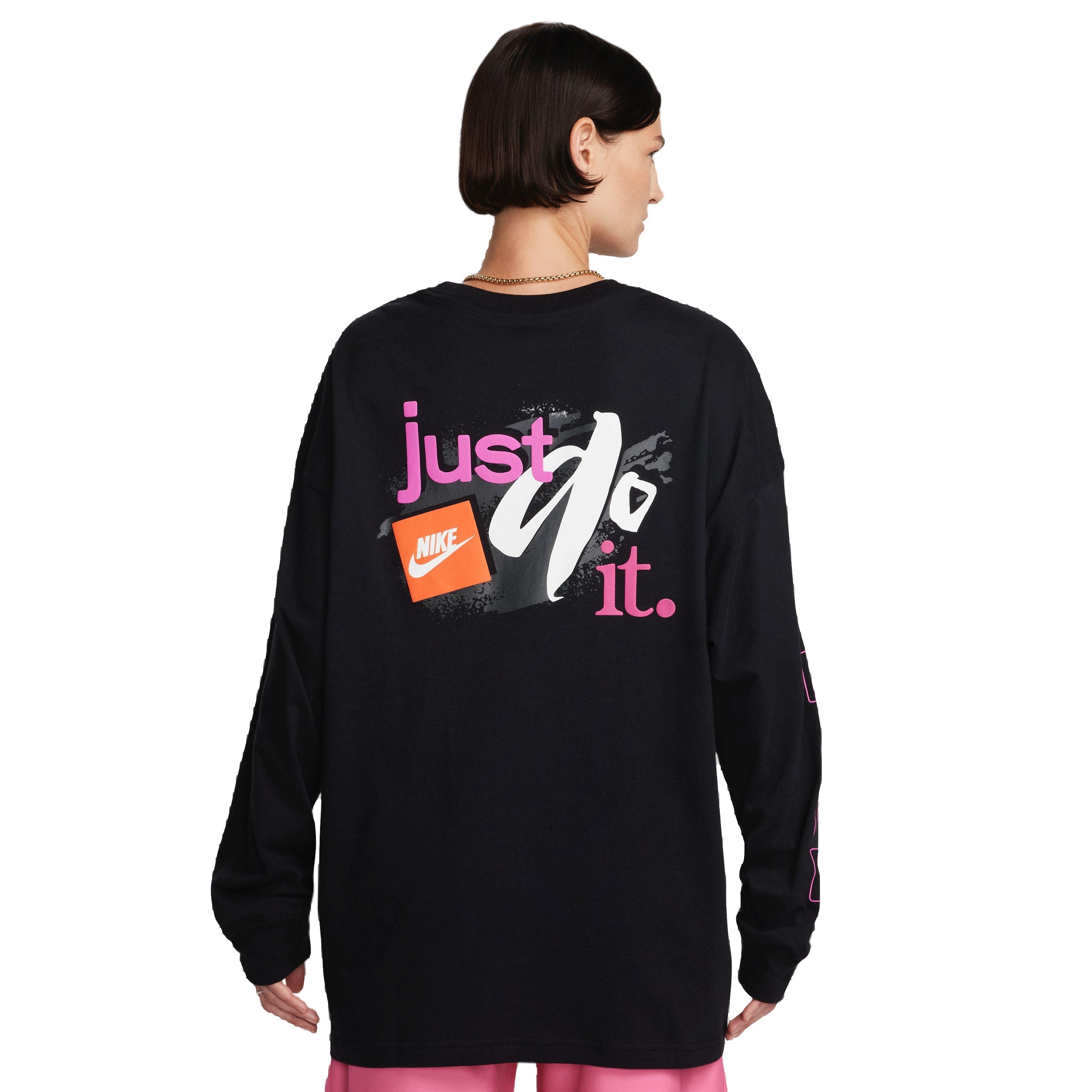 Nike Sportswear Essential JDI Bold Long-Sleeve Women's Black/Pink Tee