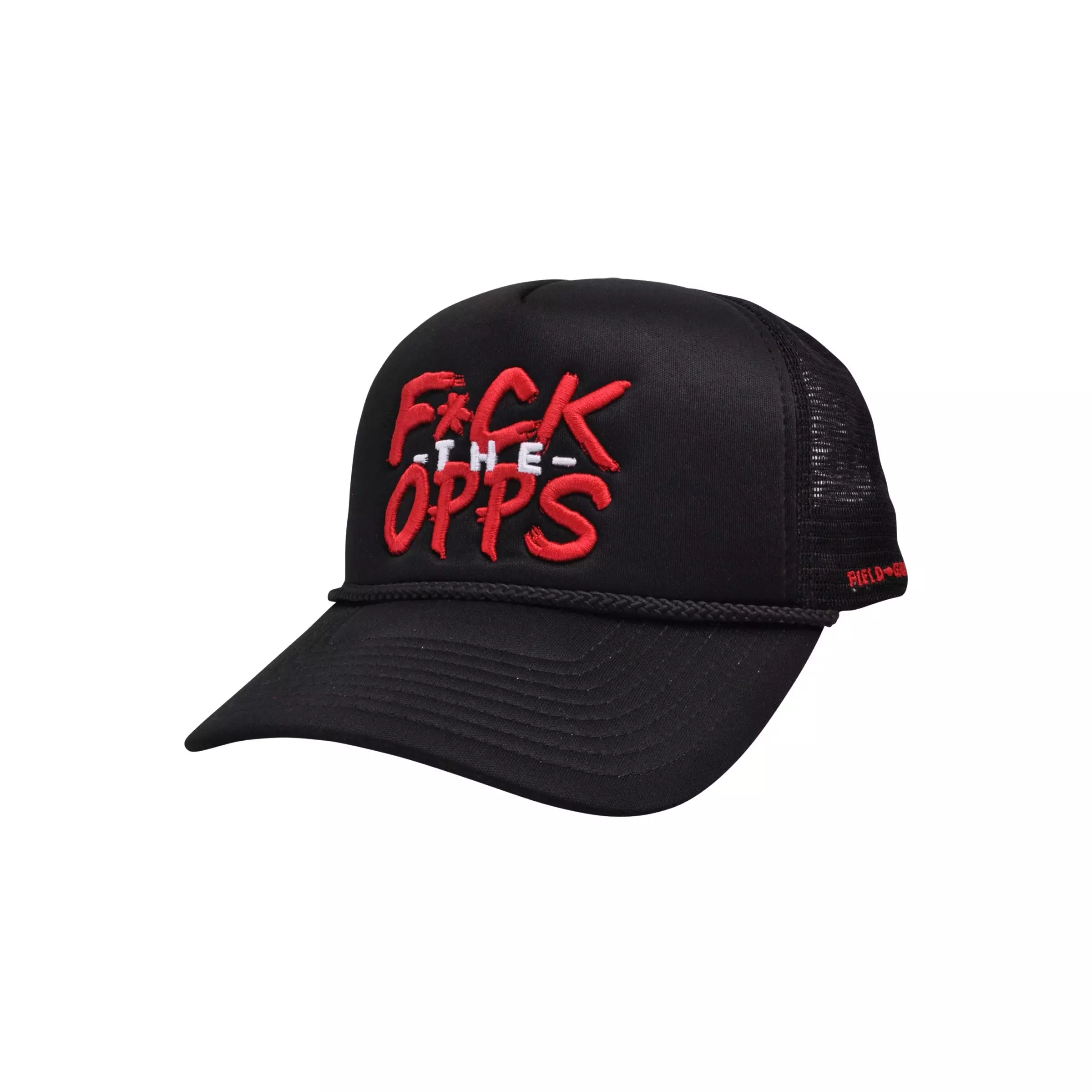 Field Grade F*cks The Opps Trucker Snapback-Black/Red - BLACK/RED