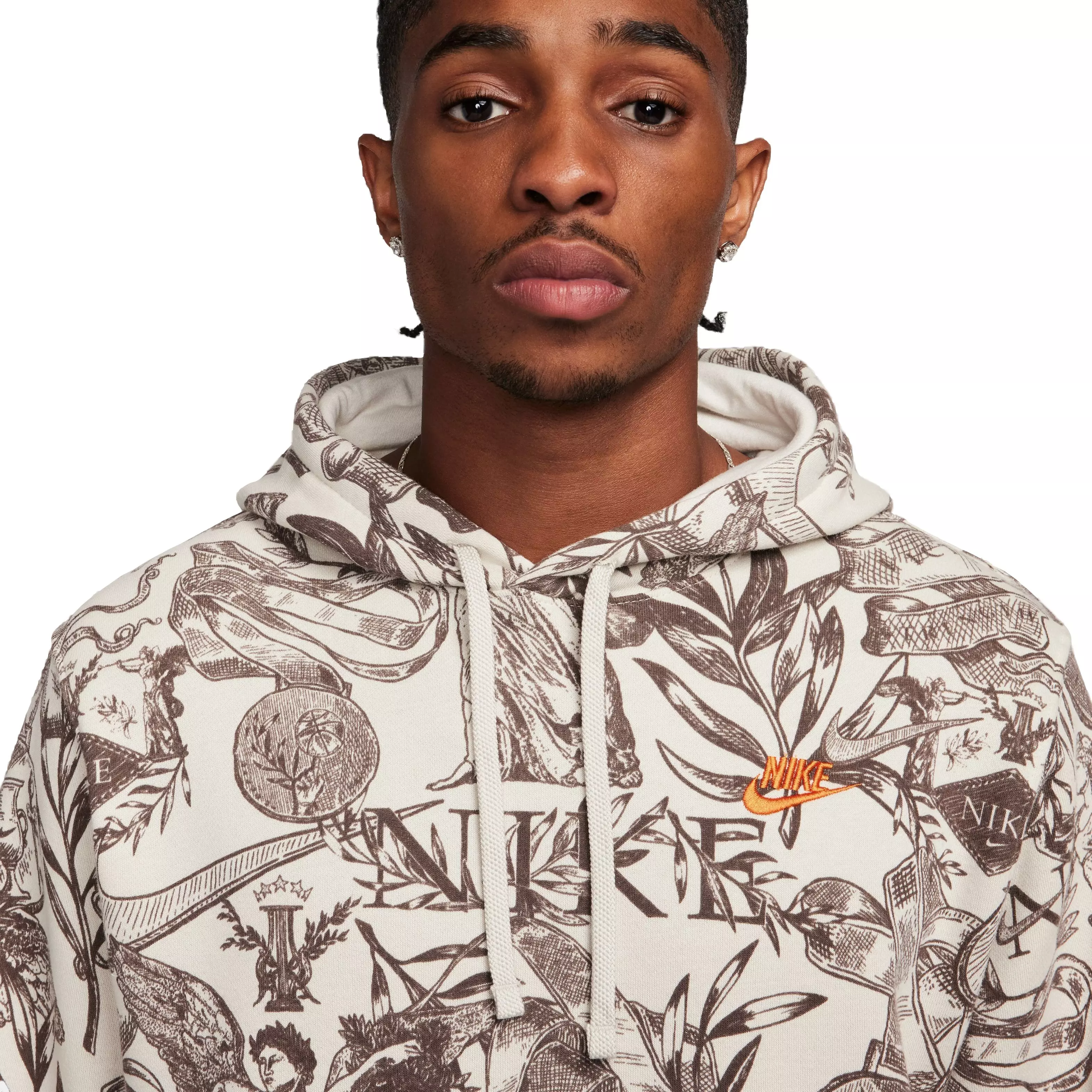 Nike Men's Sportswear Club Pullover Hoodie-Bone - BONE