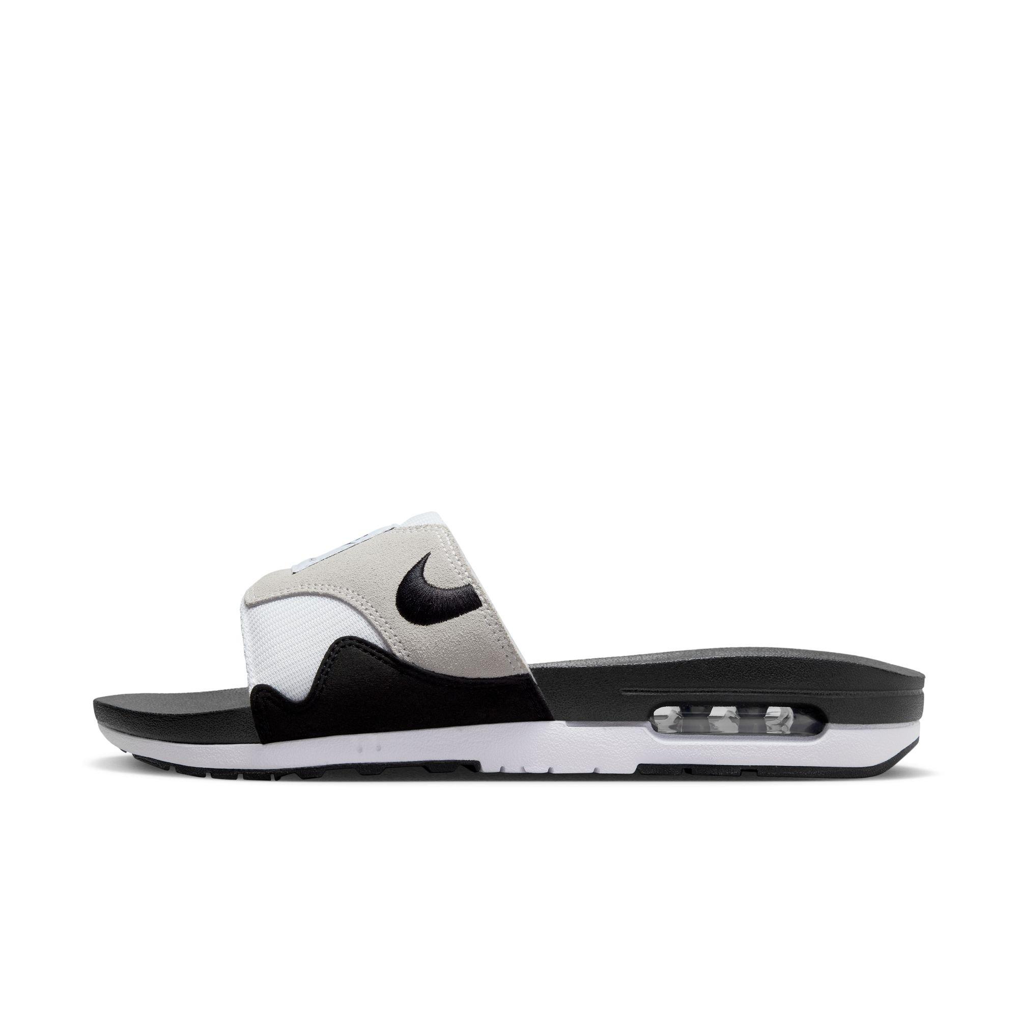 Nike Air Max 1 "White/Black/Lt Neutral Grey" Men's Slide - WHITE/BLACK Thumbnail View 3
