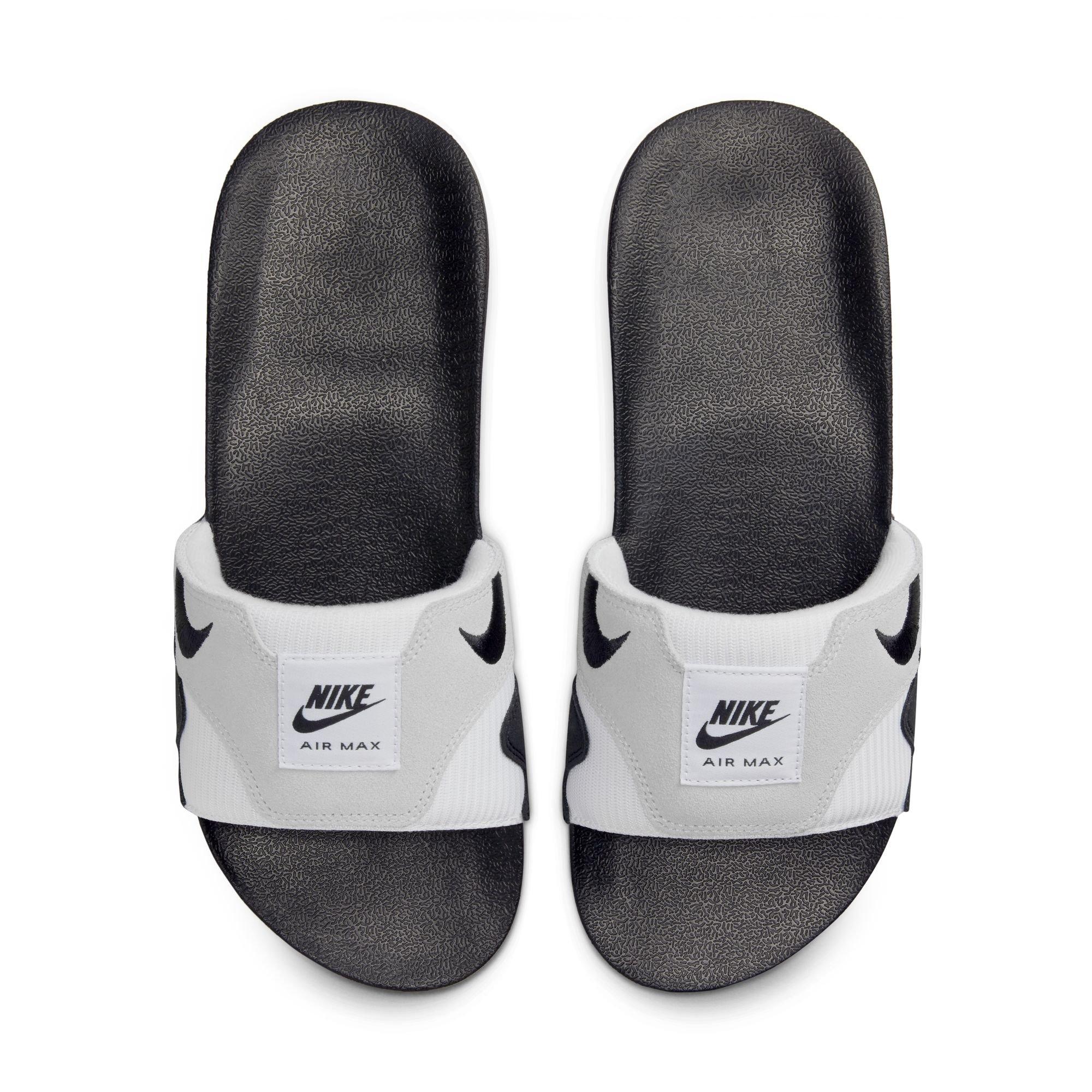 Nike Air Max 1 "White/Black/Lt Neutral Grey" Men's Slide - WHITE/BLACK Thumbnail View 5