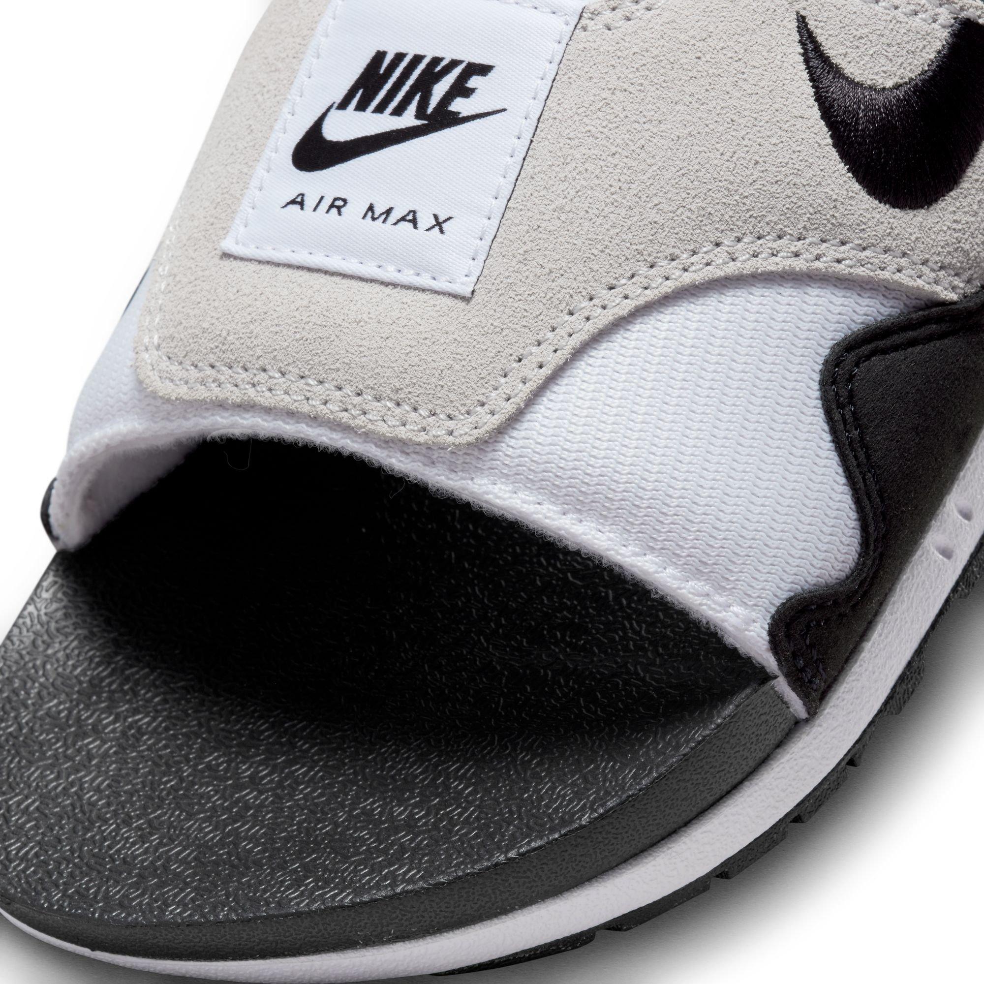 Nike Air Max 1 "White/Black/Lt Neutral Grey" Men's Slide - WHITE/BLACK Thumbnail View 7