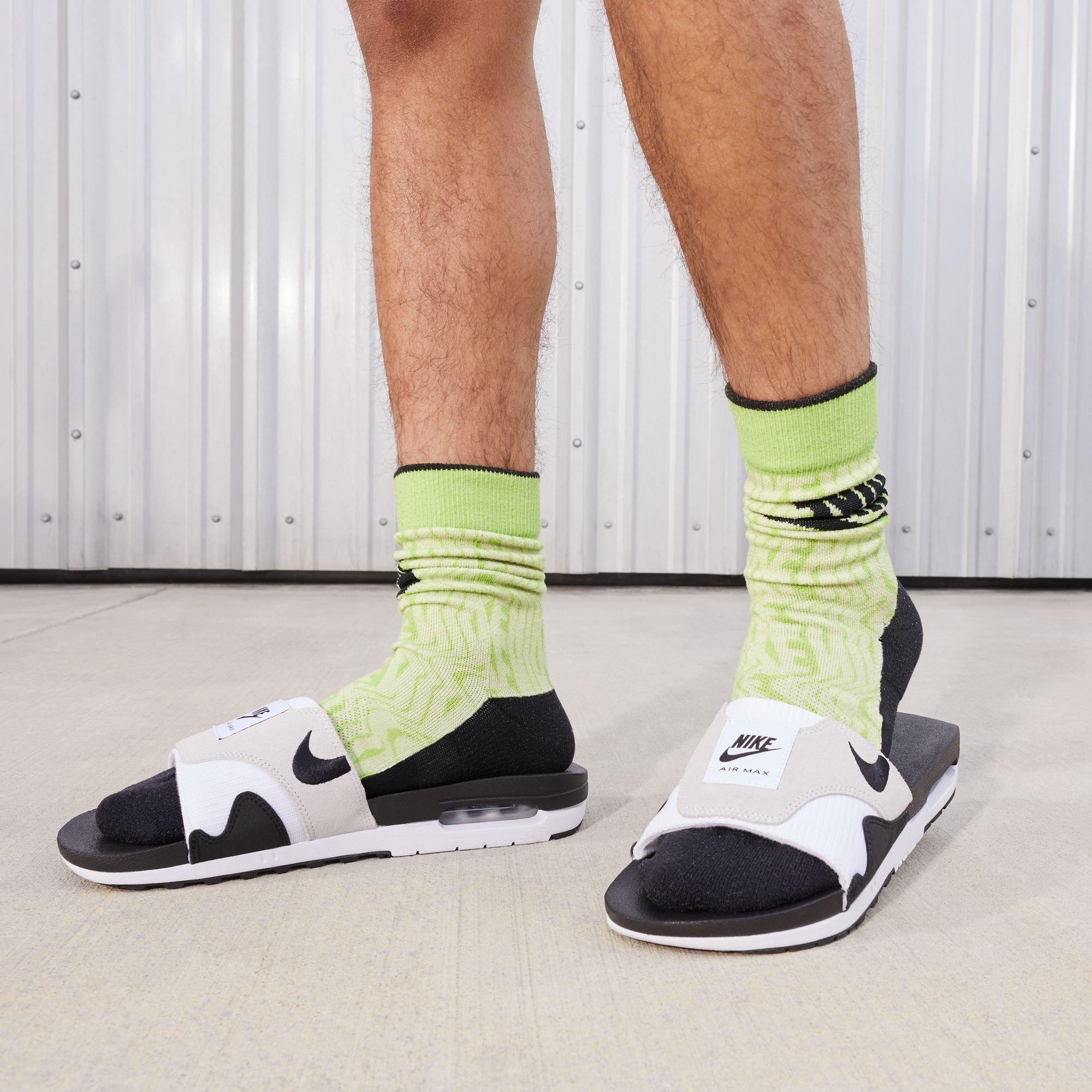 Nike Air Max 1 "White/Black/Lt Neutral Grey" Men's Slide - WHITE/BLACK Thumbnail View 9