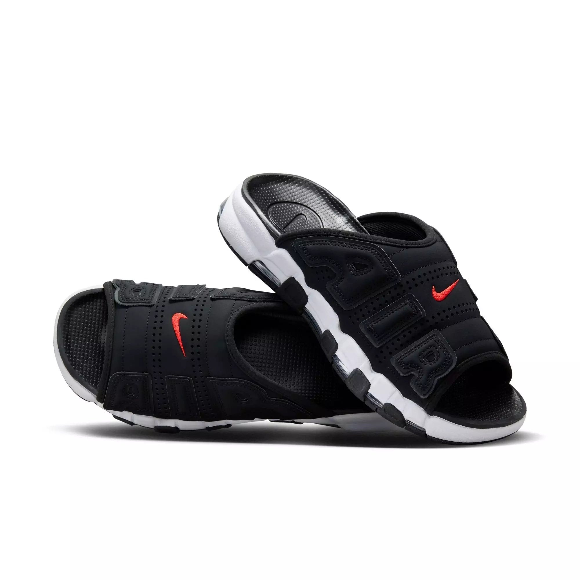 Nike Air More Uptempo "Black/White/Clear" Men's Slide - BLACK/WHITE