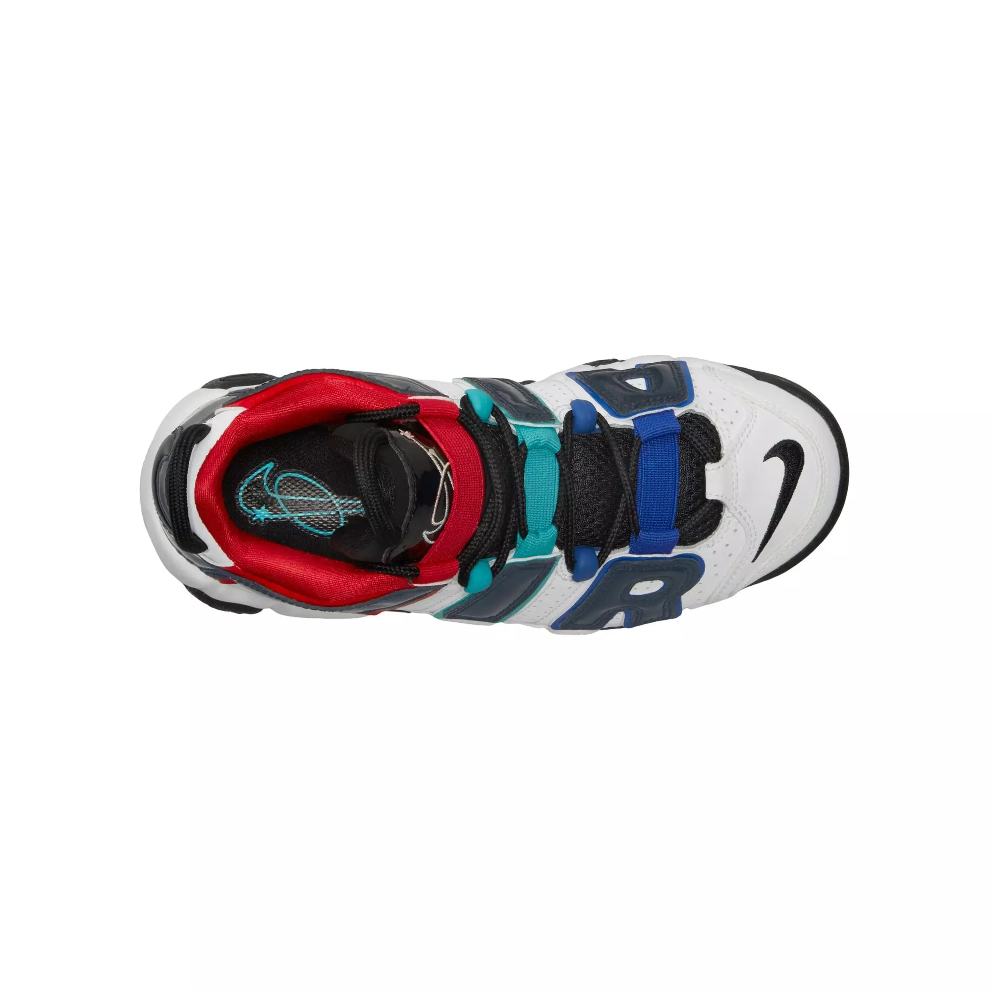 Nike Air More Uptempo CL "White/Black/University Red/Game Royal" Grade School Boys' Shoe - WHITE/ROYAL