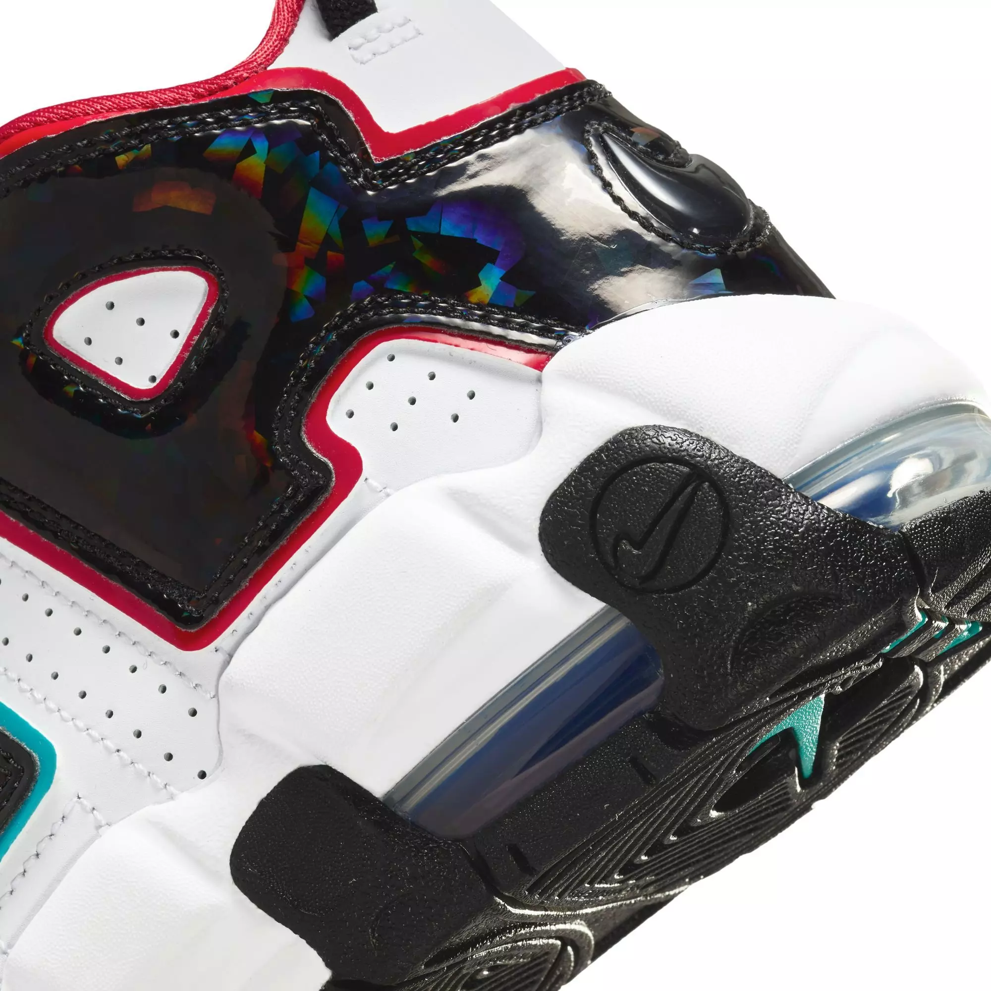 Nike Air More Uptempo CL "White/Black/University Red/Game Royal" Grade School Boys' Shoe - WHITE/ROYAL