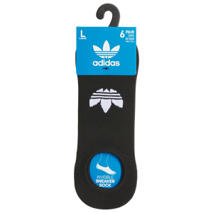 adidas Women's Superlite Invisible Sneaker Socks (6 Pairs)-Black/White/Grey