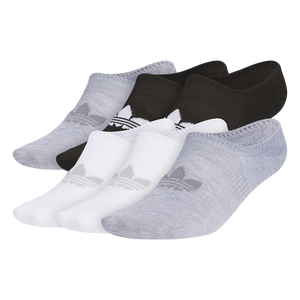 adidas Women's Superlite Invisible Sneaker Socks (6 Pairs)-Black/White/Grey
