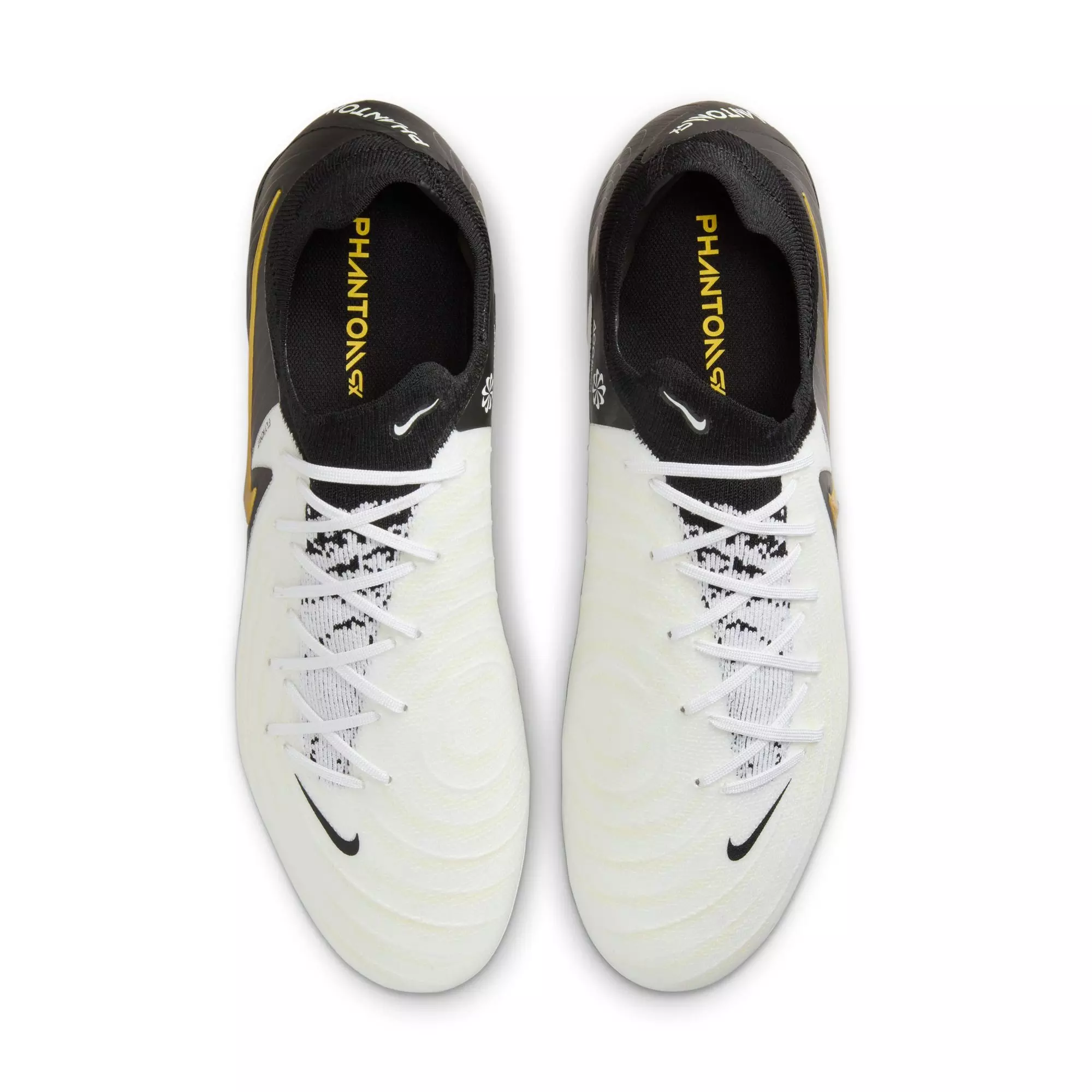 Nike Phantom GX 2 Pro FG "White/Black/MTLC Gold Coin" Men's Soccer Cleat - WHITE/BLACK