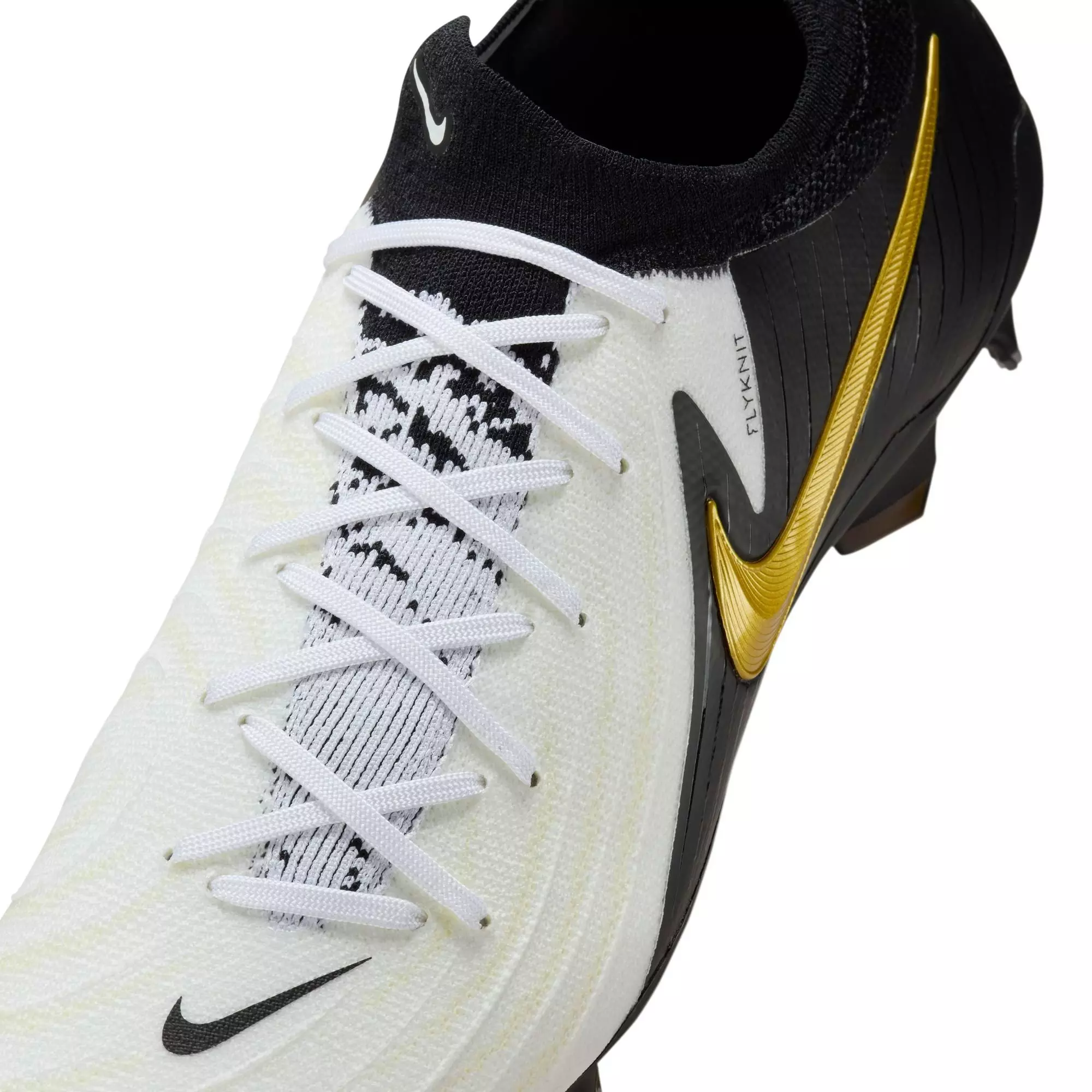 Nike Phantom GX 2 Pro FG "White/Black/MTLC Gold Coin" Men's Soccer Cleat - WHITE/BLACK