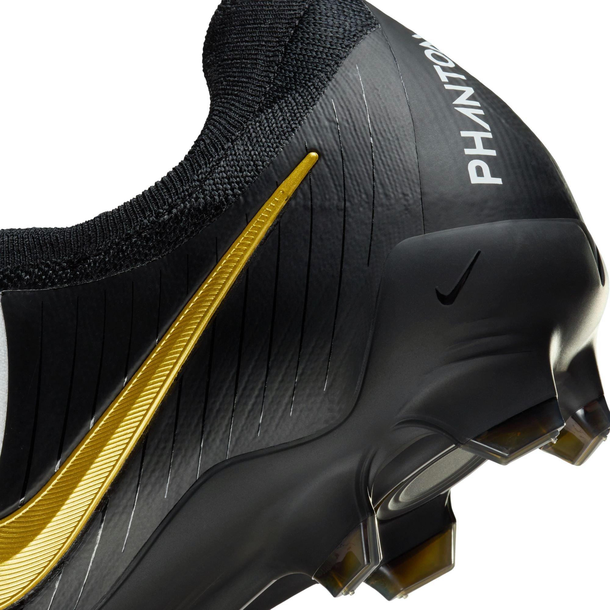 Nike Phantom GX 2 Pro FG "White/Black/MTLC Gold Coin" Men's Soccer Cleat - WHITE/BLACK Thumbnail View 11