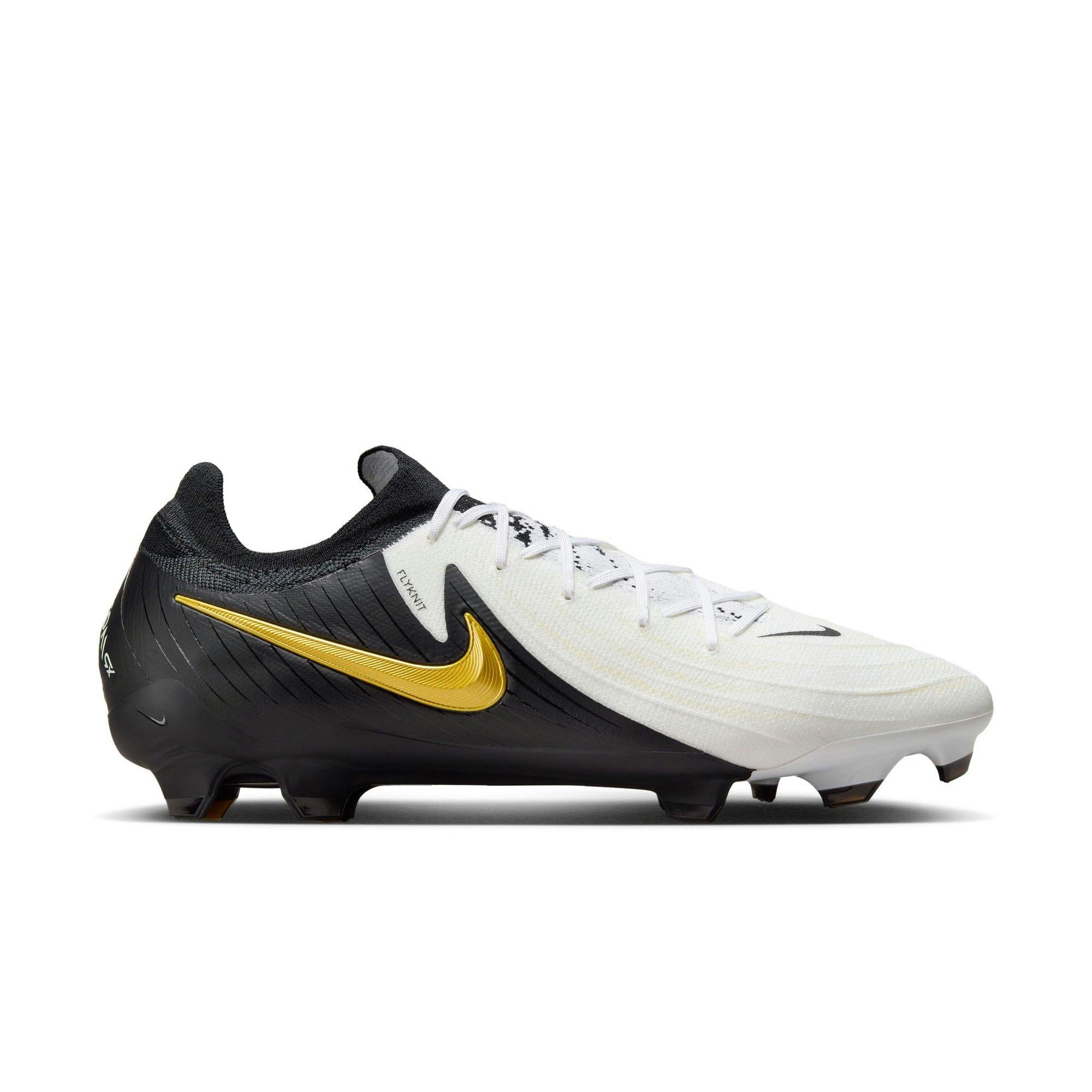 Nike Phantom GX 2 Pro FG "White/Black/MTLC Gold Coin" Men's Soccer Cleat - WHITE/BLACK Thumbnail View 1