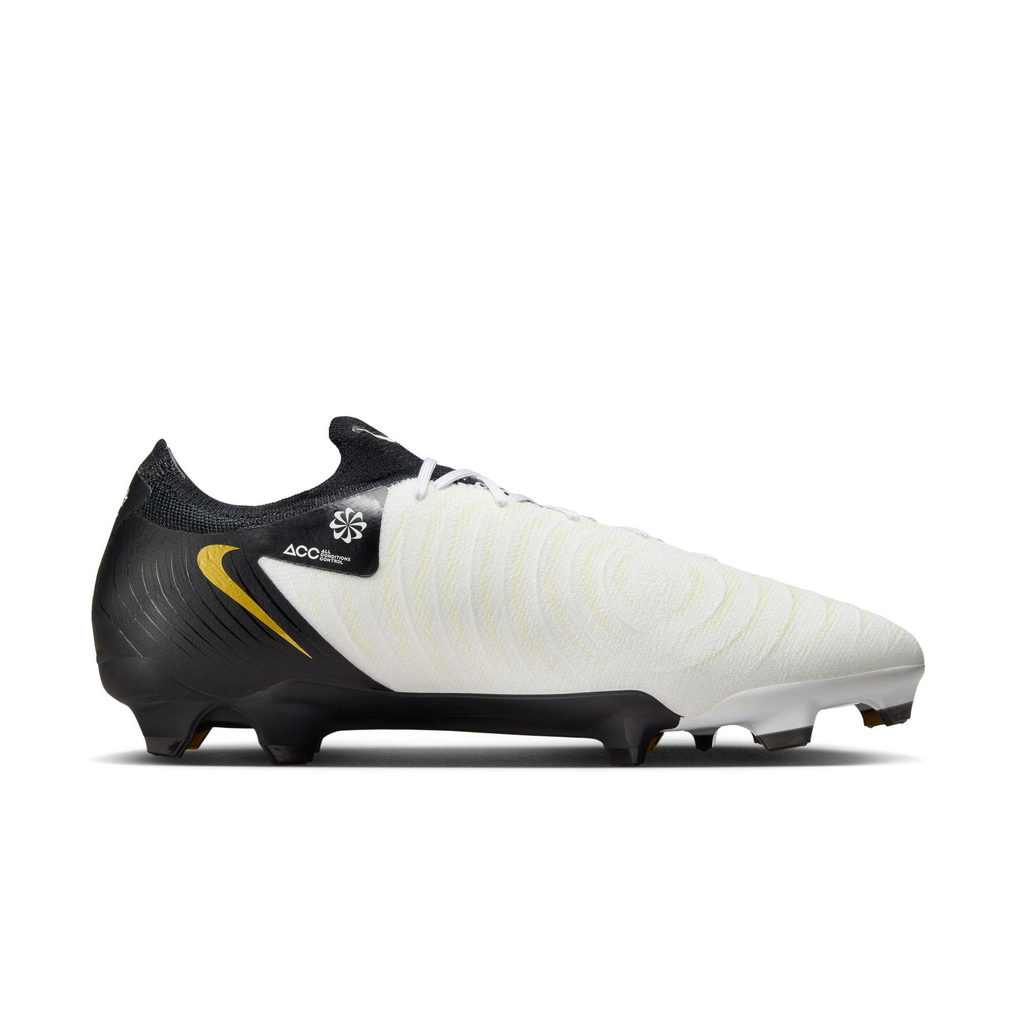 Nike Phantom GX 2 Pro FG "White/Black/MTLC Gold Coin" Men's Soccer Cleat - WHITE/BLACK Thumbnail View 2