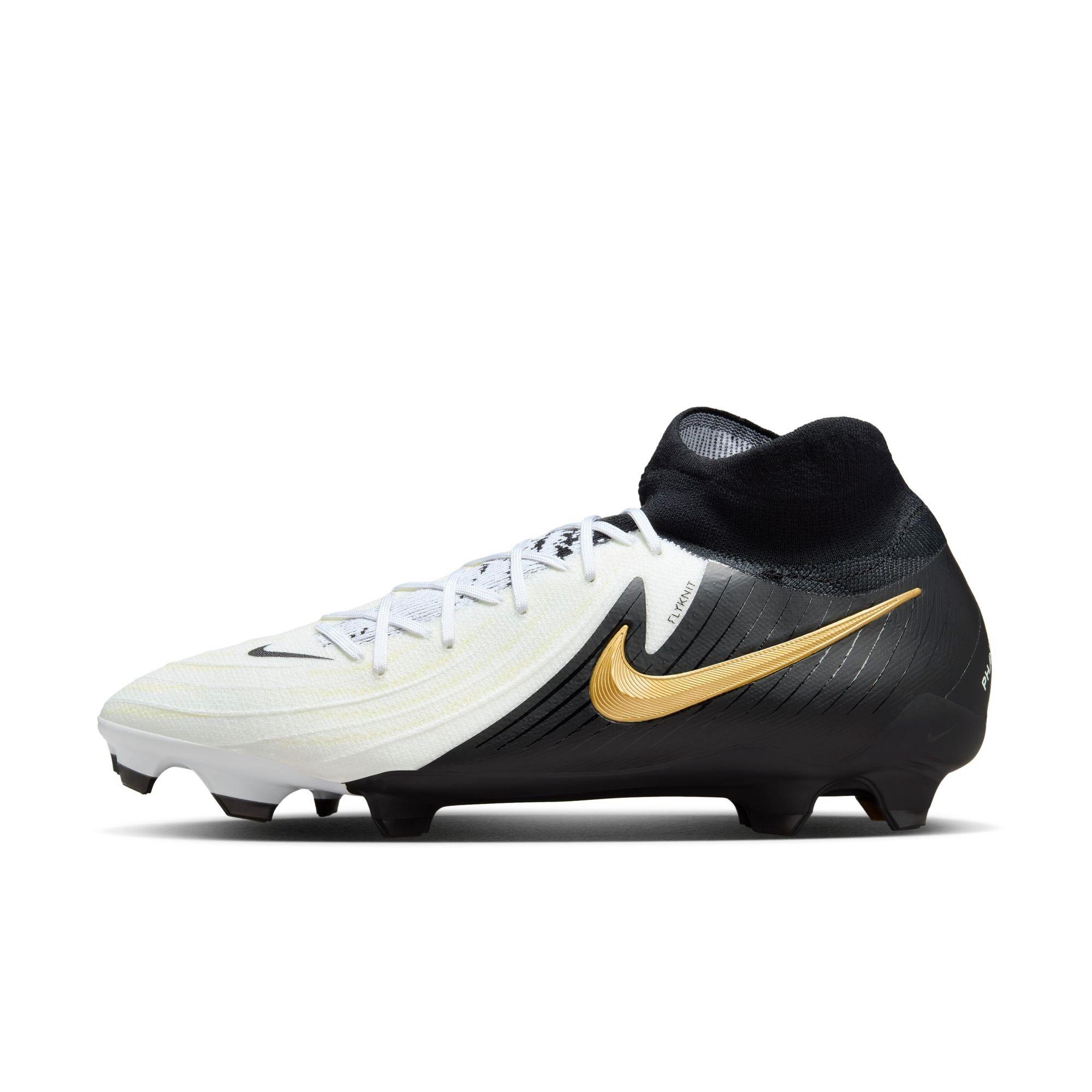 Nike Phantom Luna 2 Pro FG "White/Black/Mtlc Gold Coin" Men's Soccer Cleat - WHITE/BLACK Thumbnail View 3
