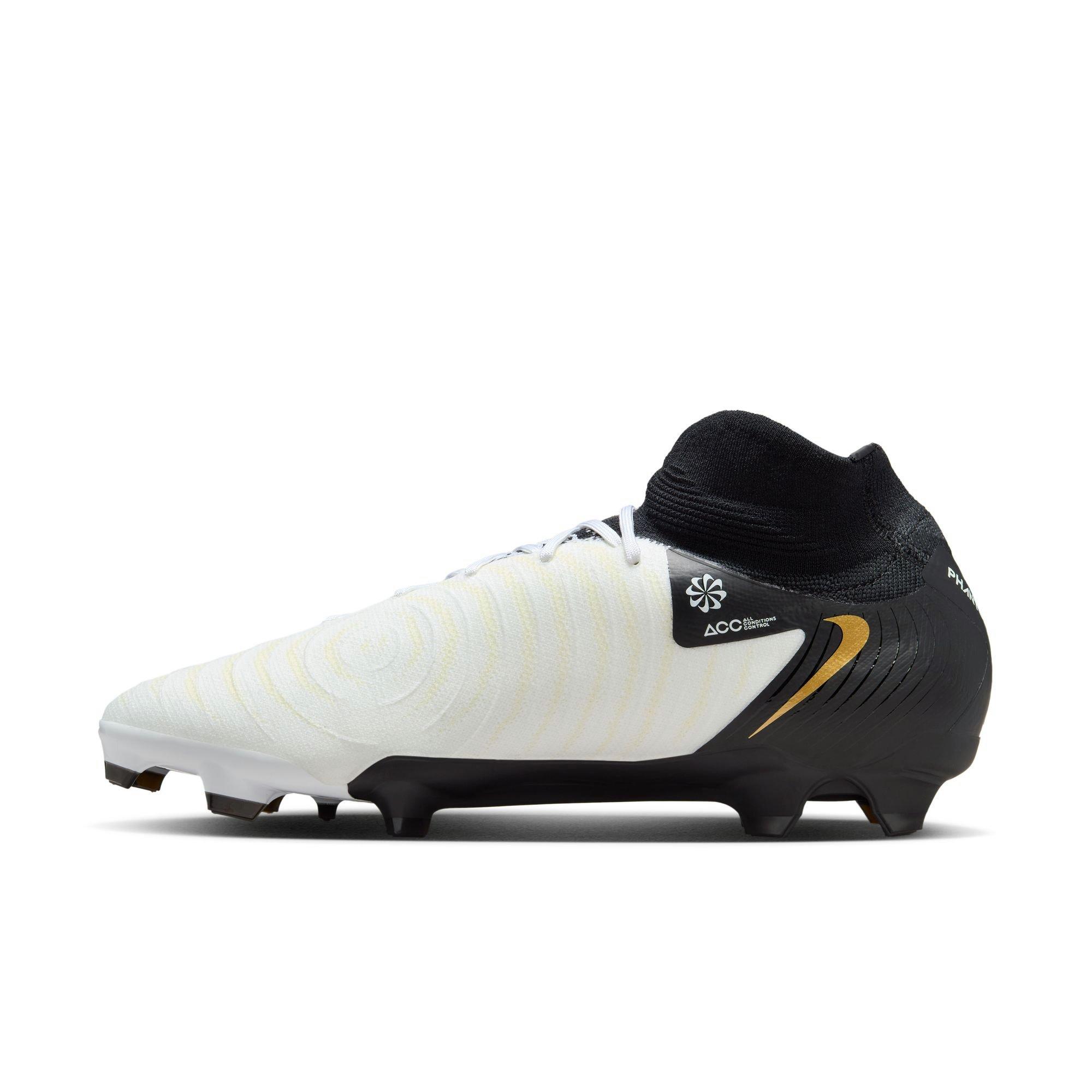 Nike Phantom Luna 2 Pro FG "White/Black/Mtlc Gold Coin" Men's Soccer Cleat - WHITE/BLACK Thumbnail View 4