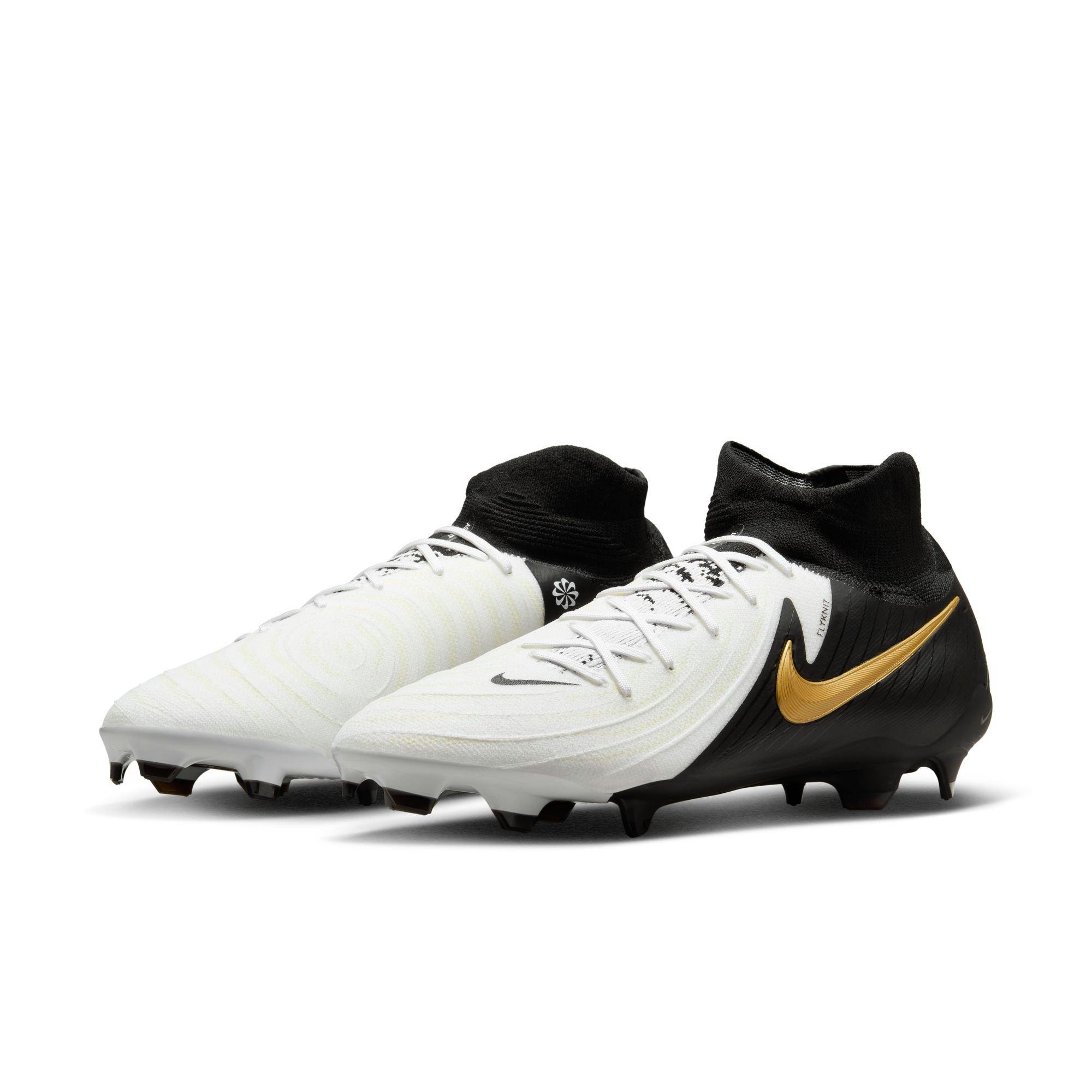 Nike Phantom Luna 2 Pro FG "White/Black/Mtlc Gold Coin" Men's Soccer Cleat - WHITE/BLACK Thumbnail View 5