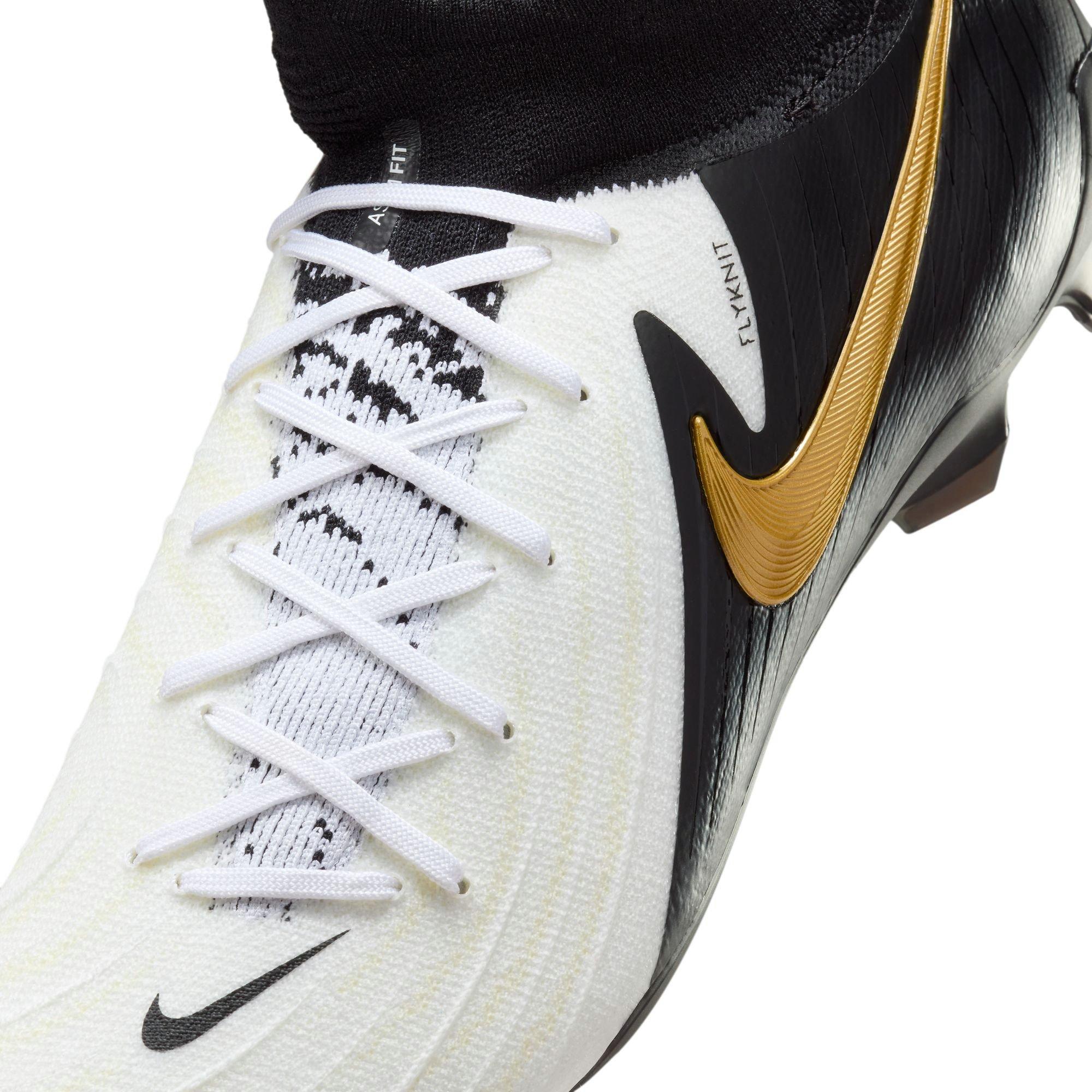 Nike Phantom Luna 2 Pro FG "White/Black/Mtlc Gold Coin" Men's Soccer Cleat - WHITE/BLACK Thumbnail View 10