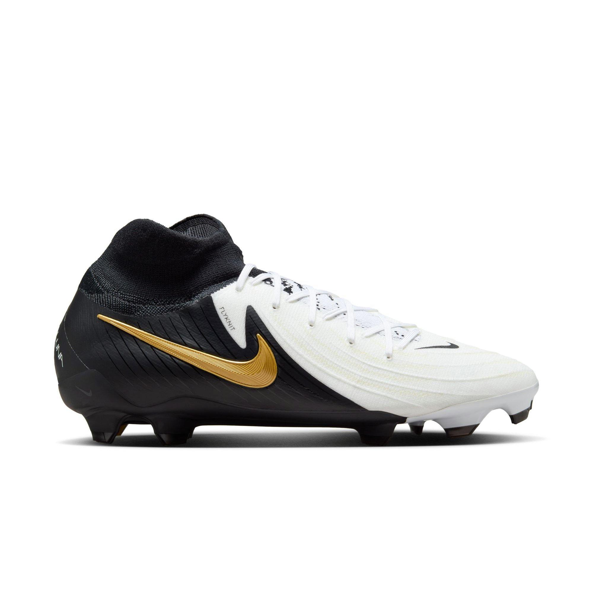 Nike Phantom Luna 2 Pro FG "White/Black/Mtlc Gold Coin" Men's Soccer Cleat - WHITE/BLACK Thumbnail View 1