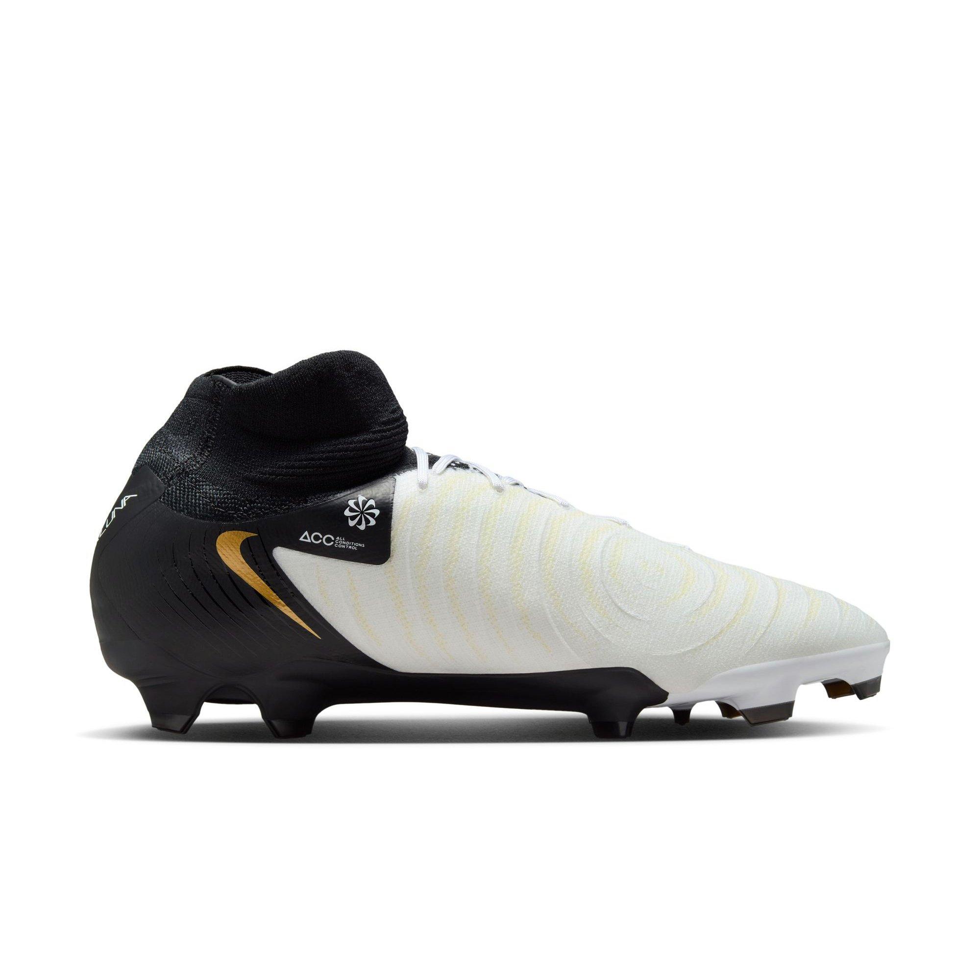 Nike Phantom Luna 2 Pro FG "White/Black/Mtlc Gold Coin" Men's Soccer Cleat - WHITE/BLACK Thumbnail View 2